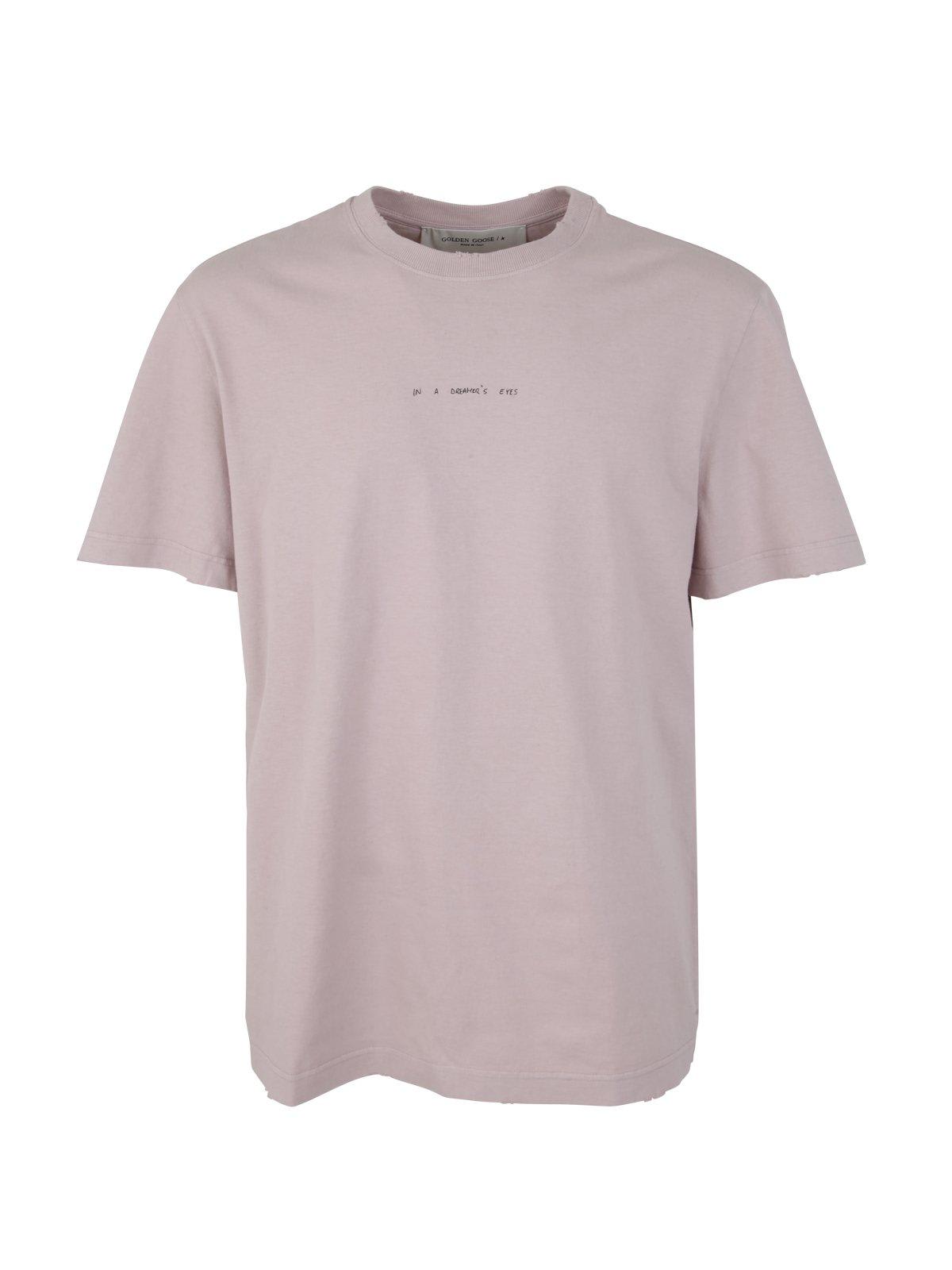 Shop Golden Goose Short-sleeved Crewneck T-shirt In Pink