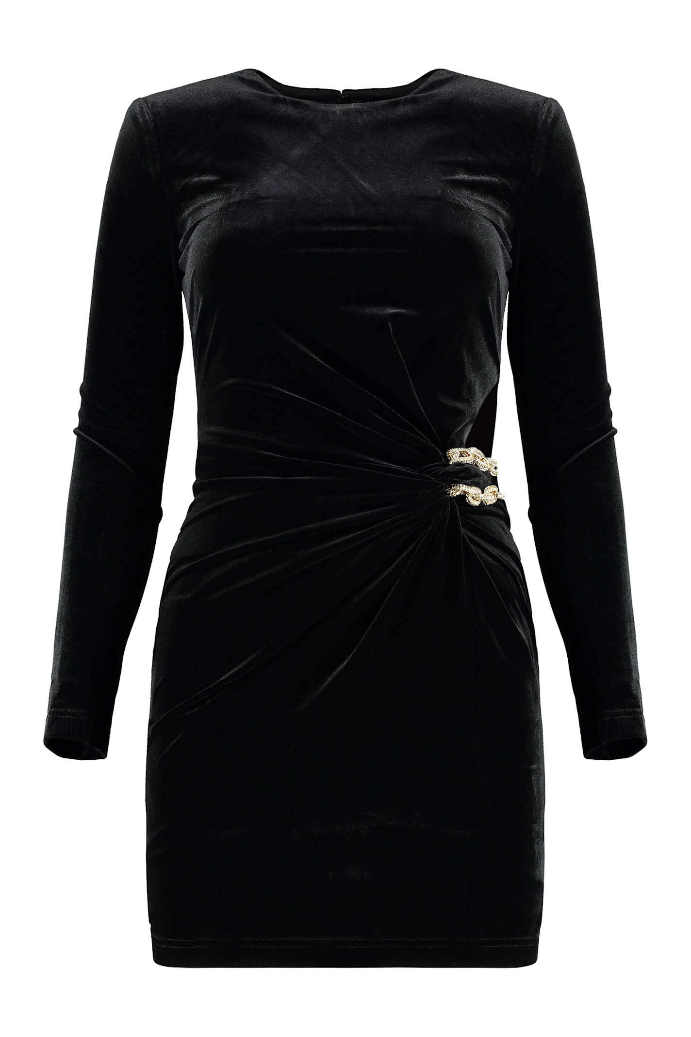 Self-portrait Short Velvet Dress In Black