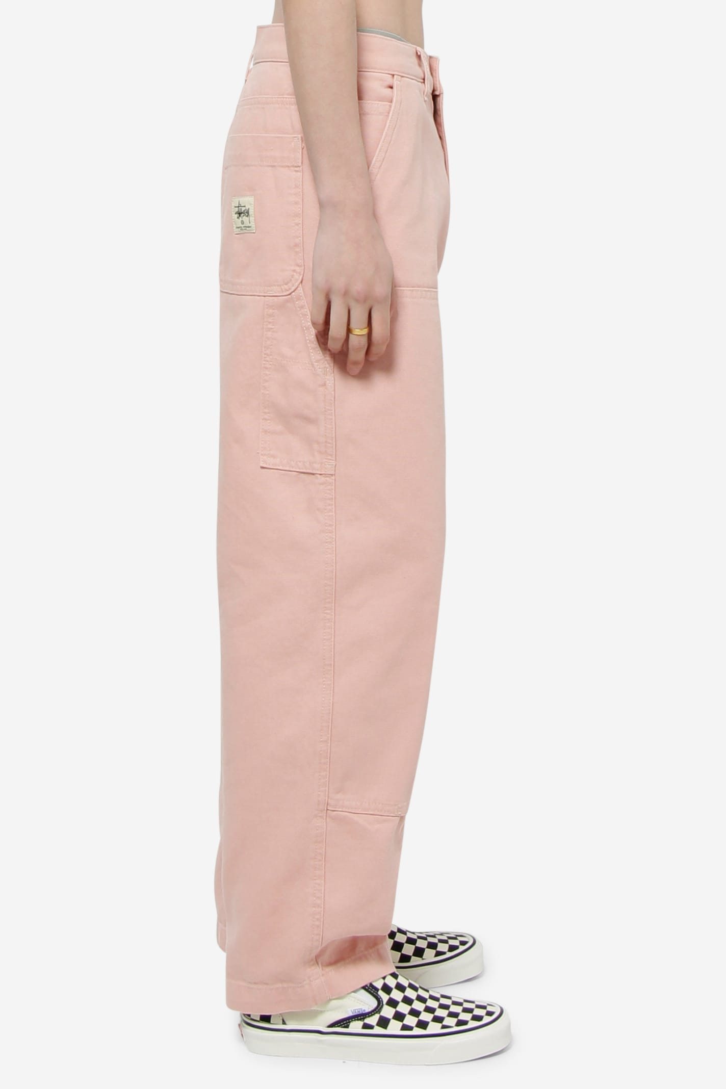 Shop Stussy Canvas Work Pants In Rose-pink