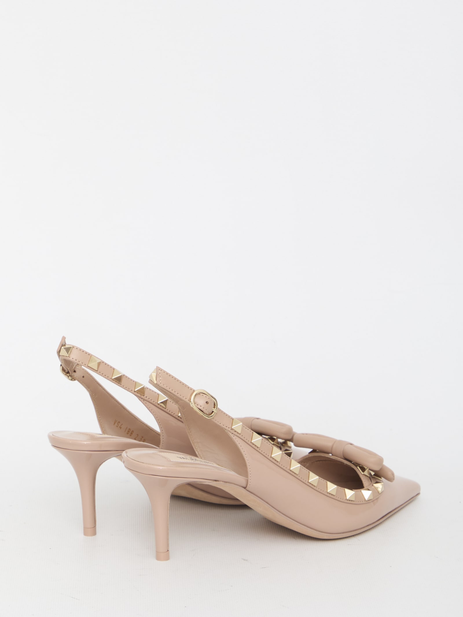 Shop Valentino Rockstud Bow Slingback Pumps In Pink