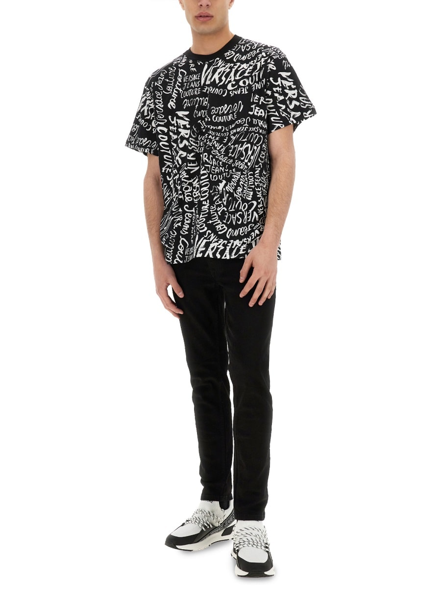 Shop Versace Jeans Couture T-shirt In Black