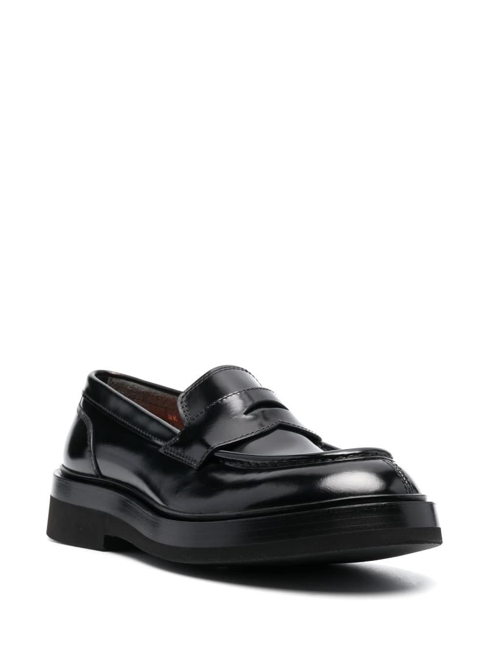 Shop Santoni Gunder Loafers In Black