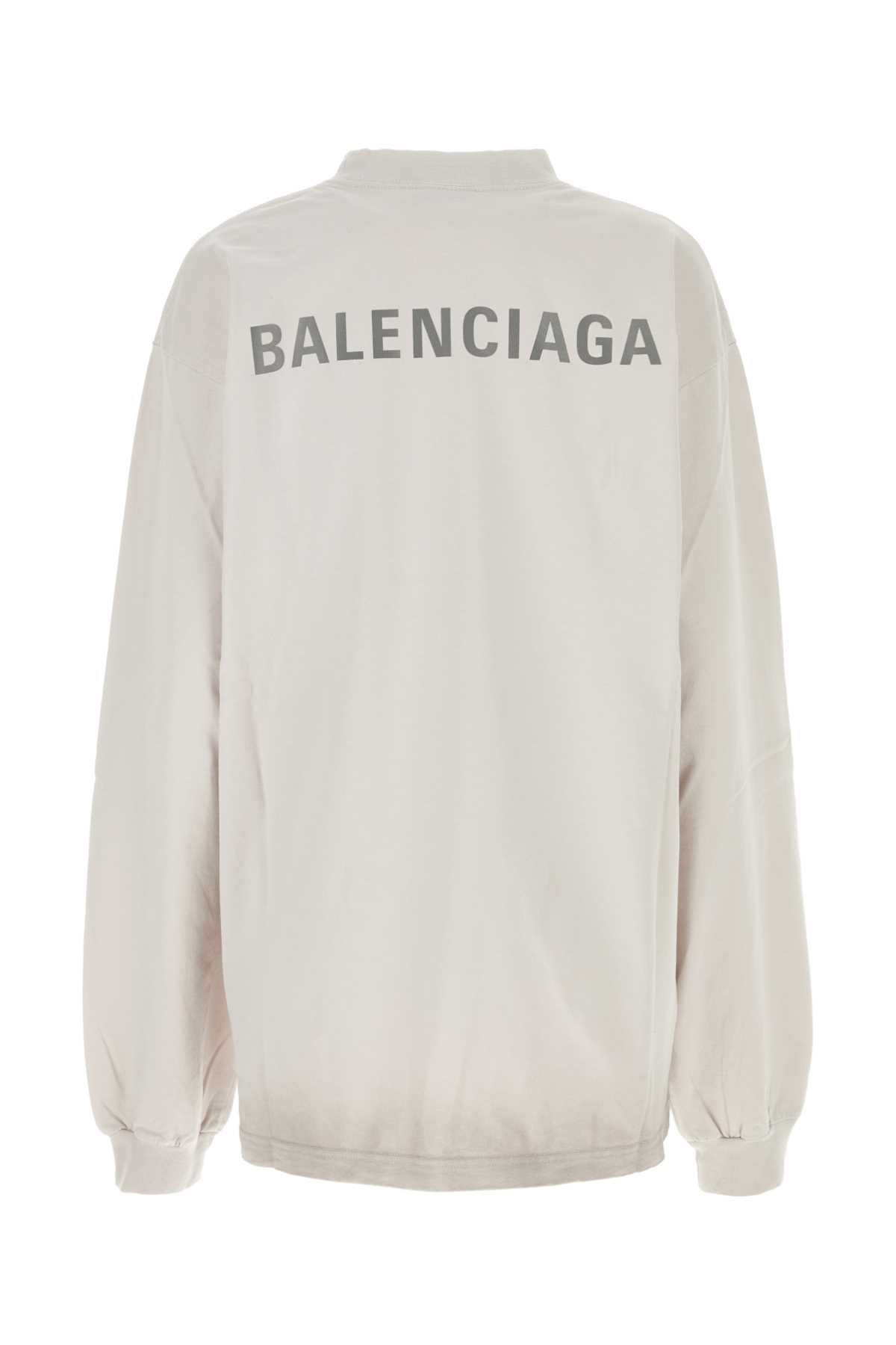 Shop Balenciaga White Cotton Oversize T-shirt In Offwhite