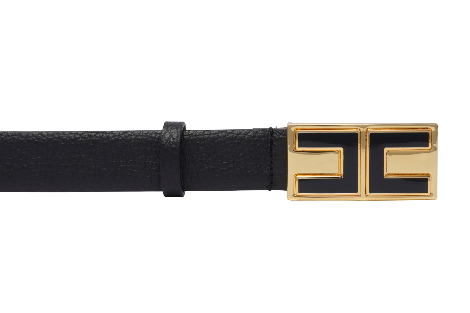 Shop Elisabetta Franchi Logo Belt In Black