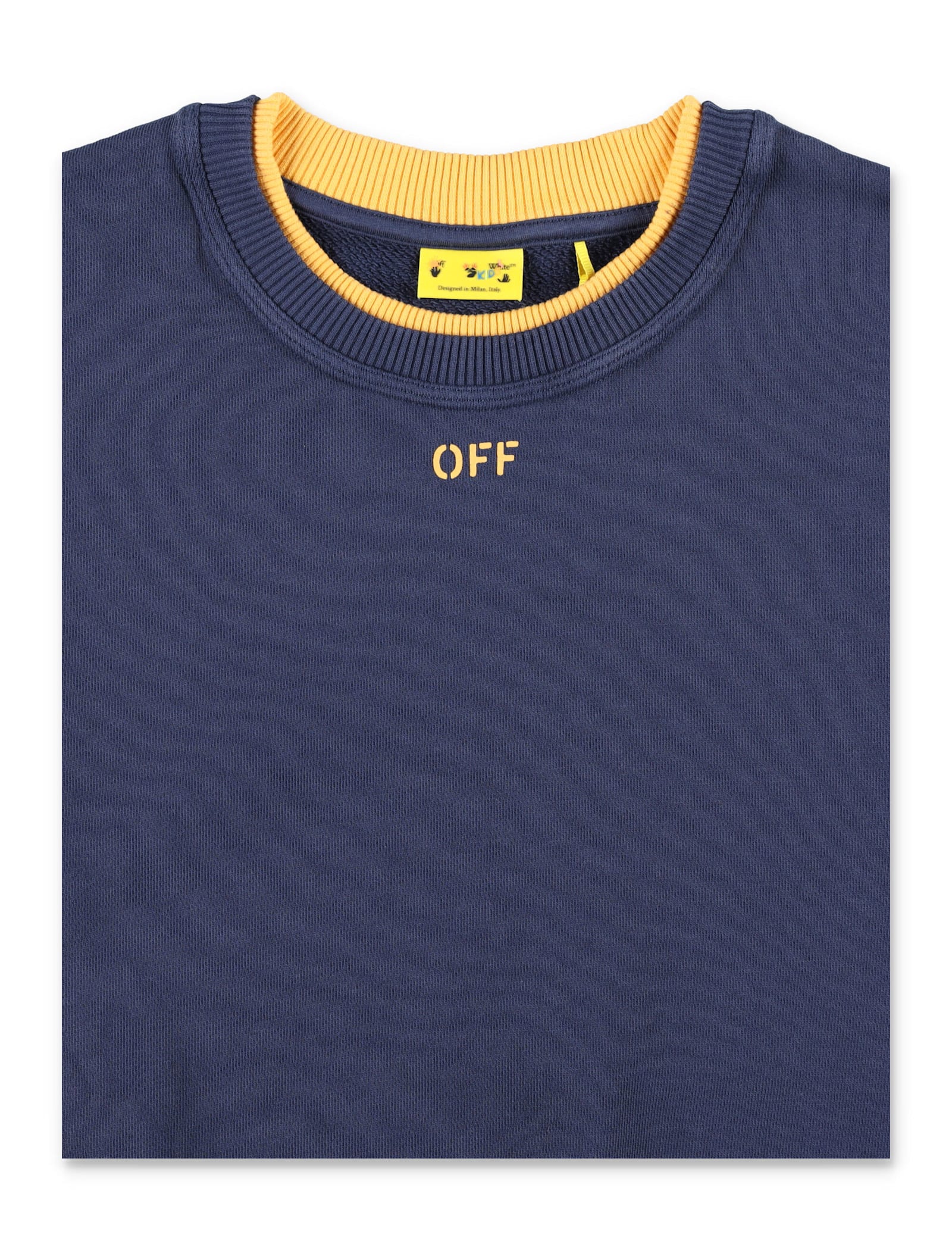 Off-white Kid - Off Stamp Clear Sweatshirt In Blue