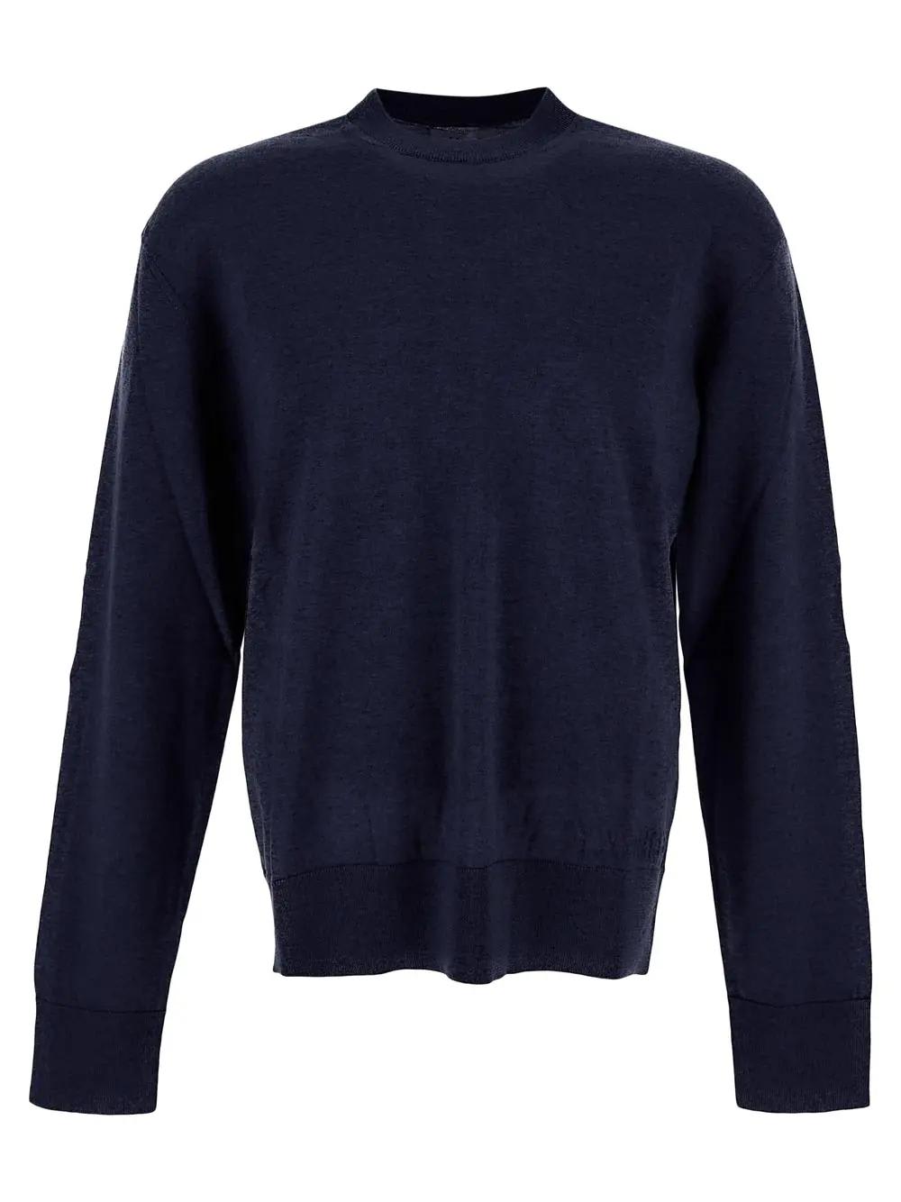 Shop Laneus Crewneck Knit In Blue