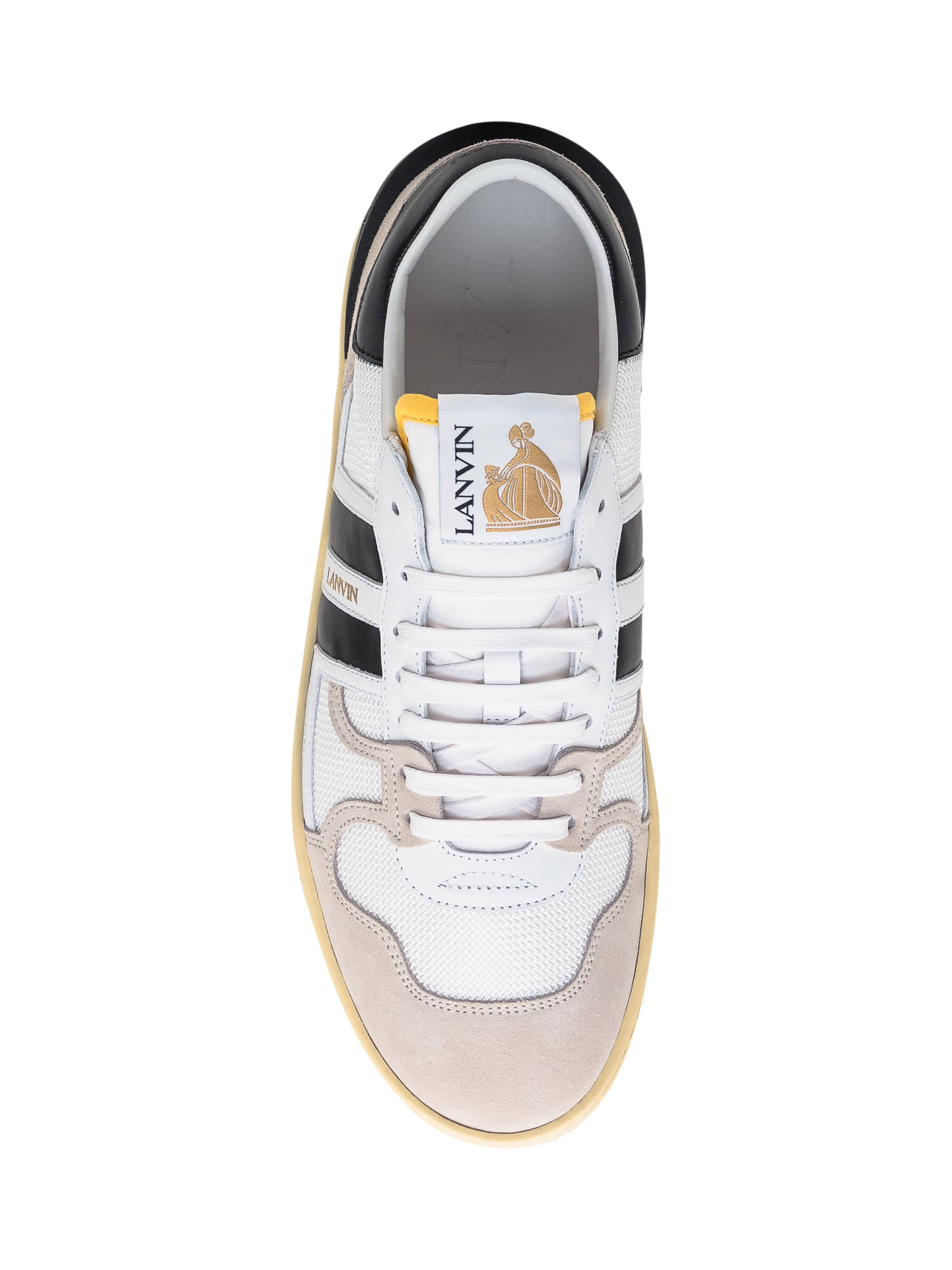 Shop Lanvin Clay Low Top Sneakers In White/black