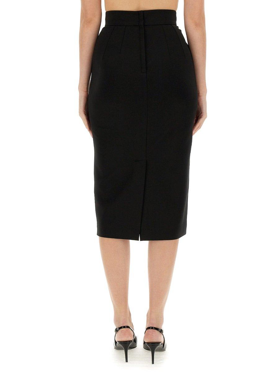 Shop Dolce & Gabbana Milan Stitch Midi Skirt In Black