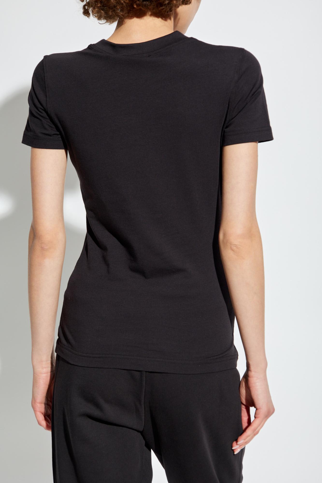 Versace Jeans Couture Cotton T-shirt With Logo Print. In Nero