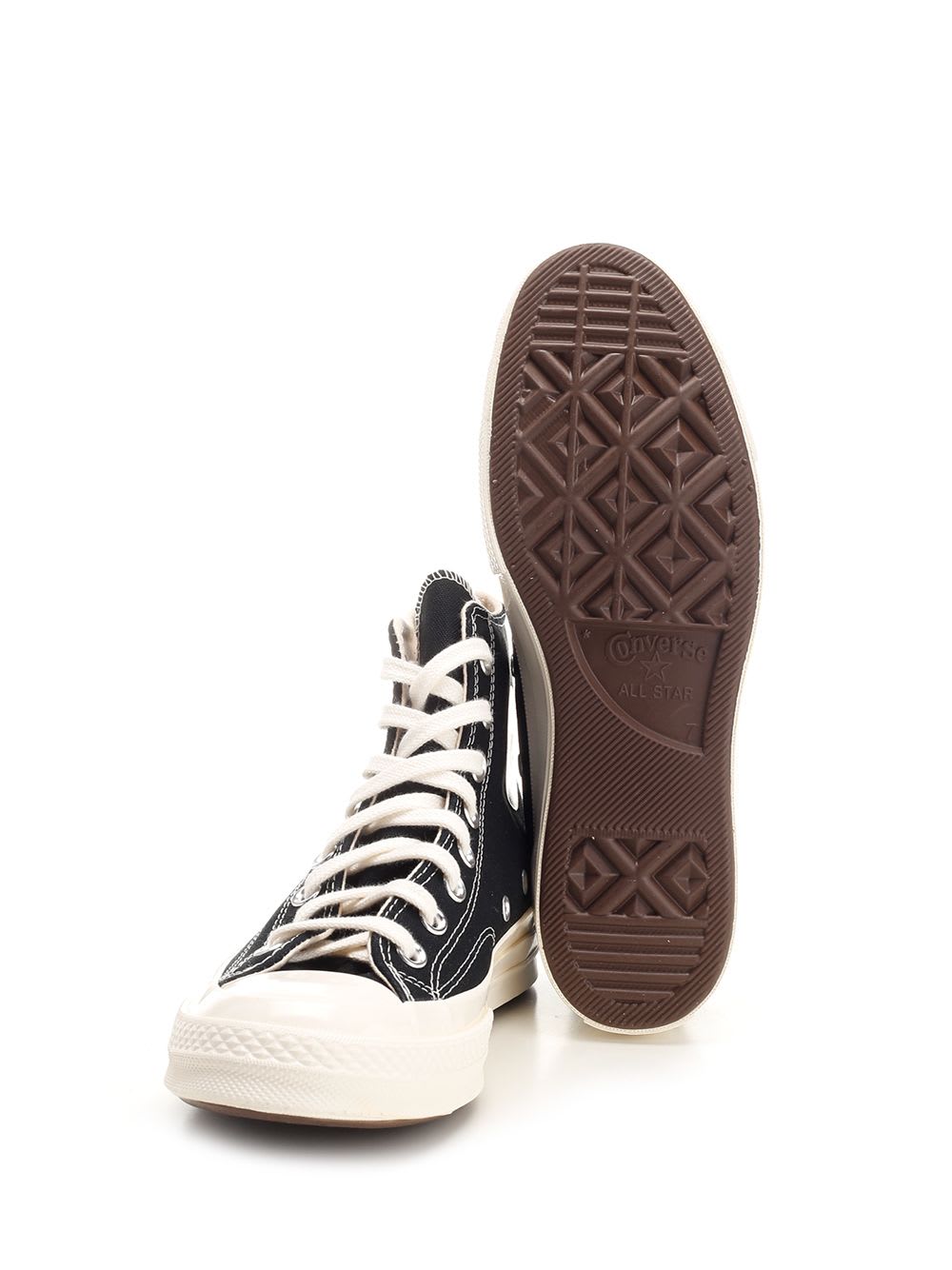 Comme Des Garçons Play Black Converse Edition Chuck 70 Og Single Heart Sneakers In Black