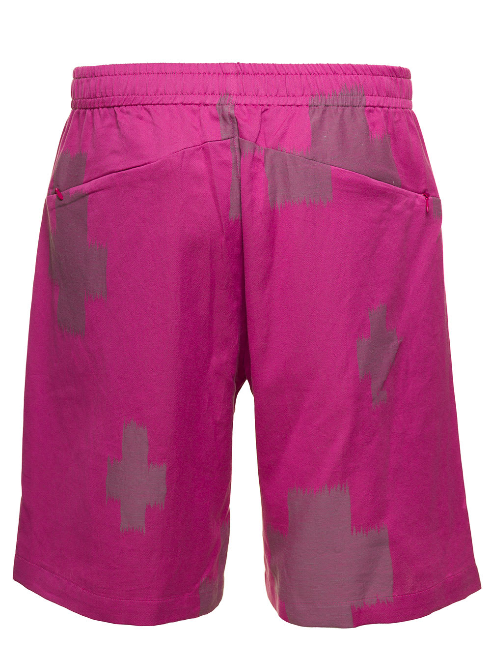 Shop Needles Fuchsia Shorts With All-over Cactus Print In Cotton And Linen Man In Fuxia