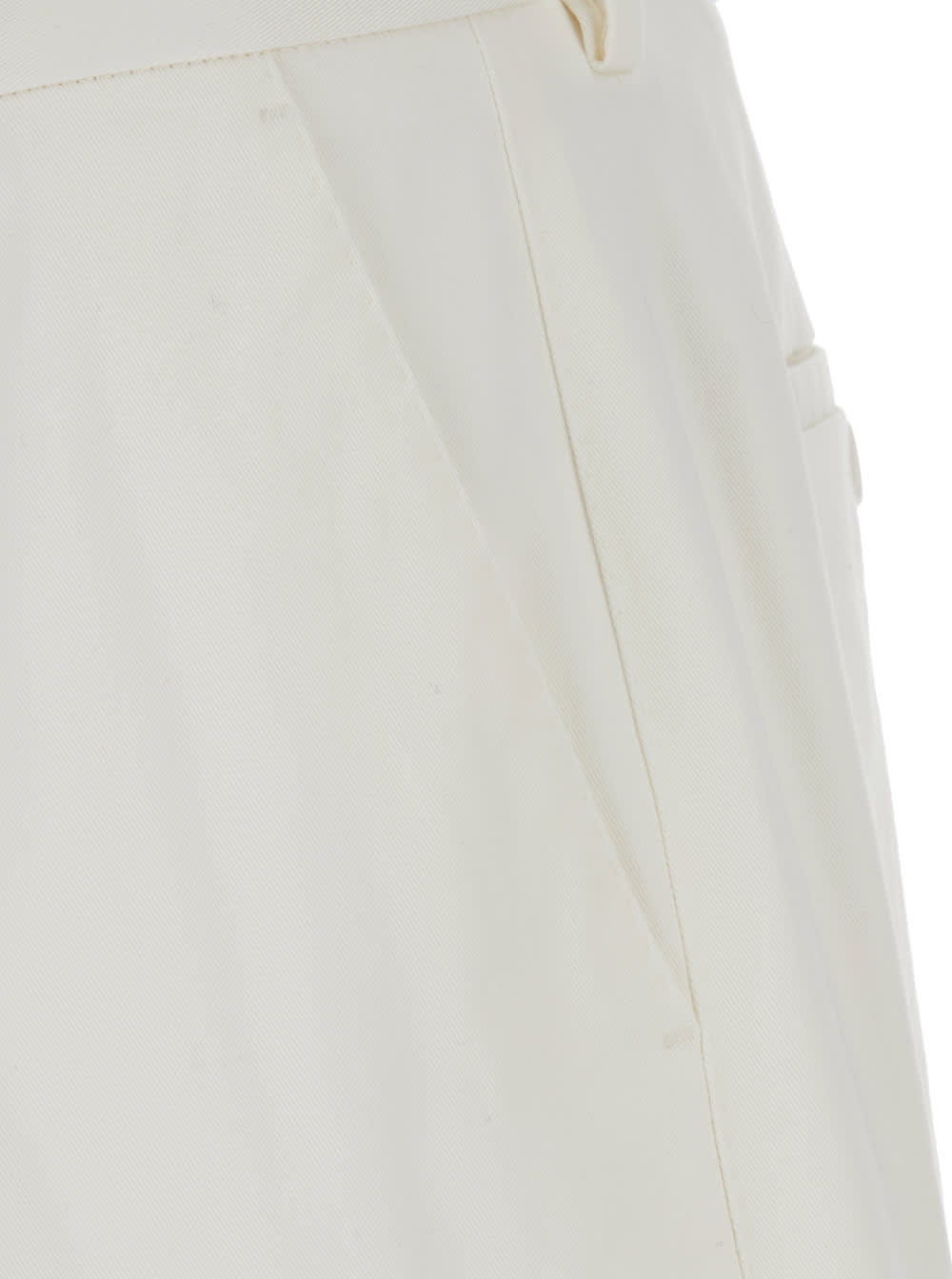 Shop Dolce & Gabbana White Tailored Trousers In Cotton Stretch Man