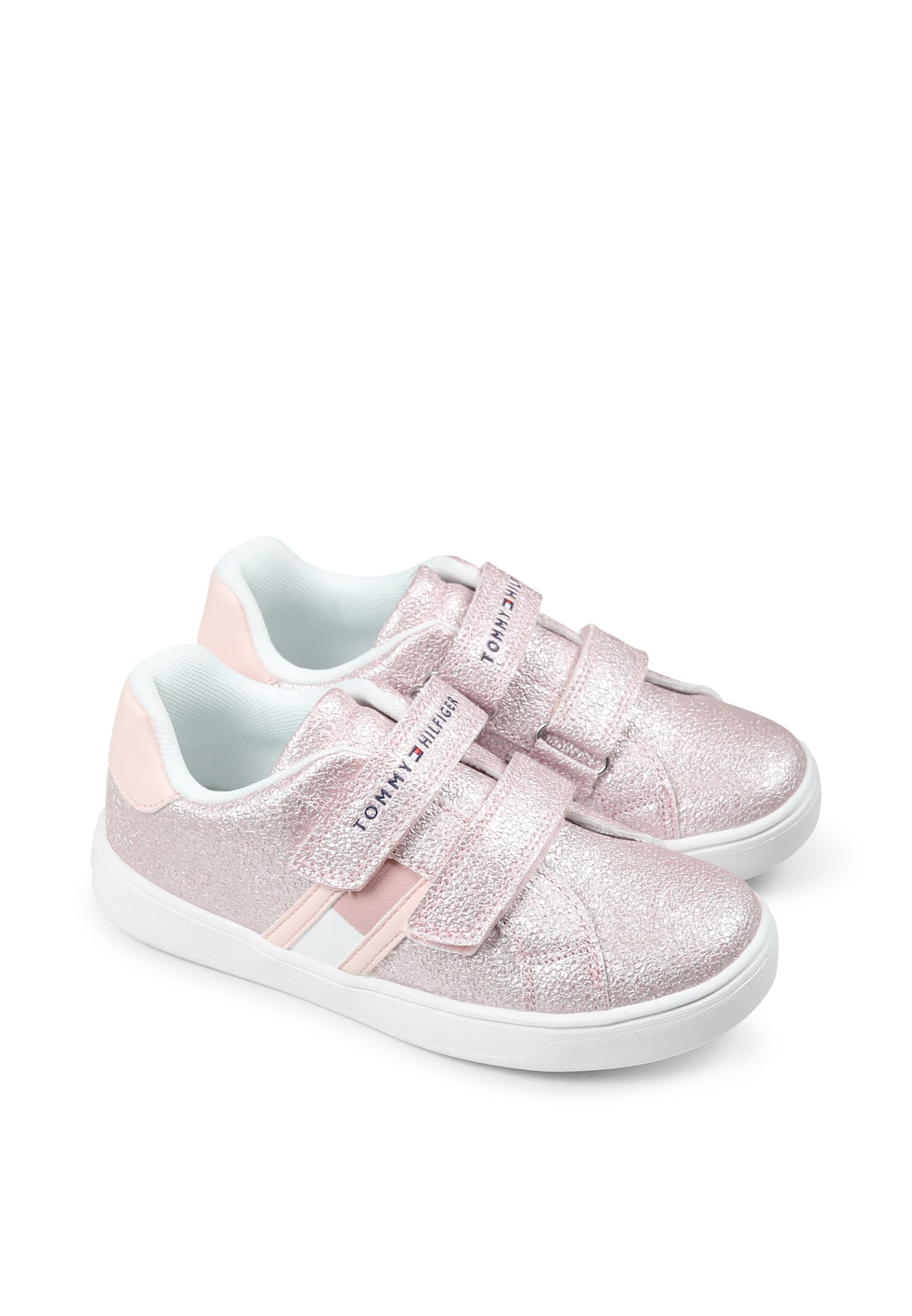 Shop Tommy Hilfiger Pink Sneakers For Girl With Logo