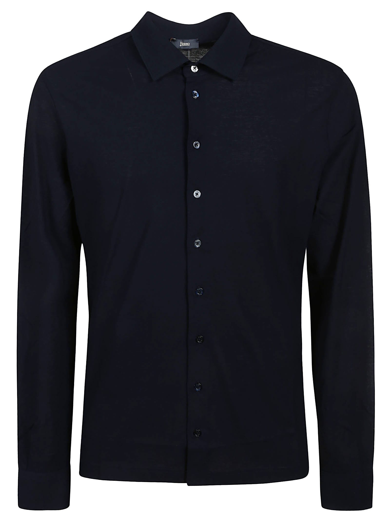 Herno Shirt In Crepe In Blue