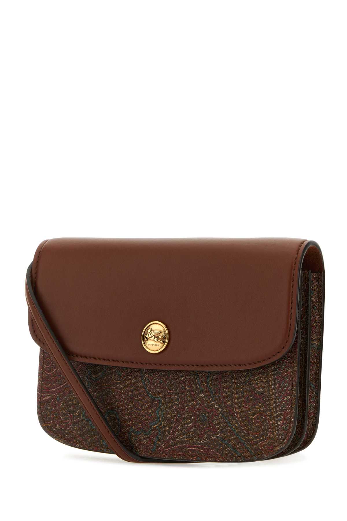 Shop Etro Multicolor Canvas And Leather Small Essential Crossbody Bag In 100