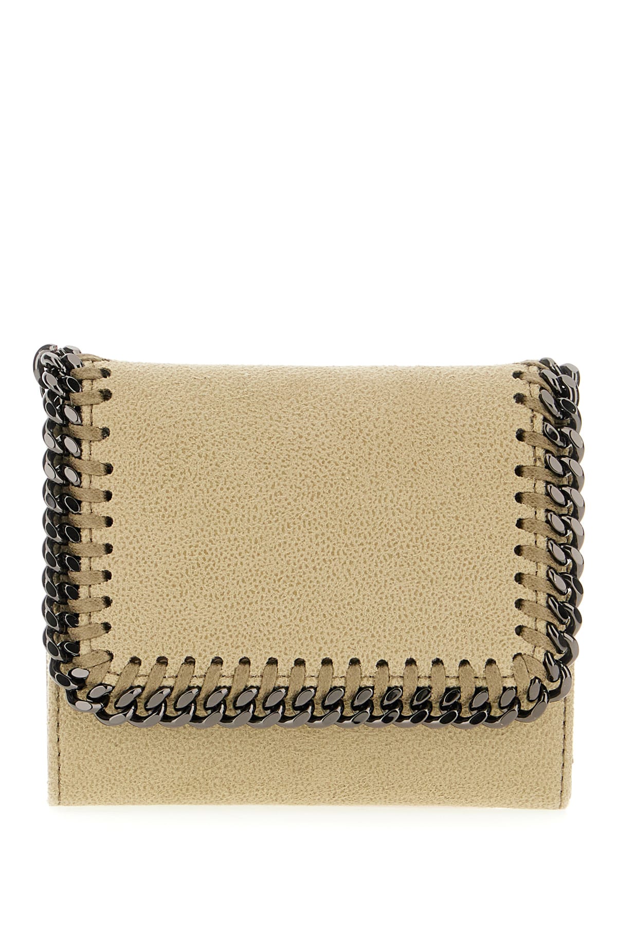 Stella Mccartney Falabella Small Flap Wallet In Khaki