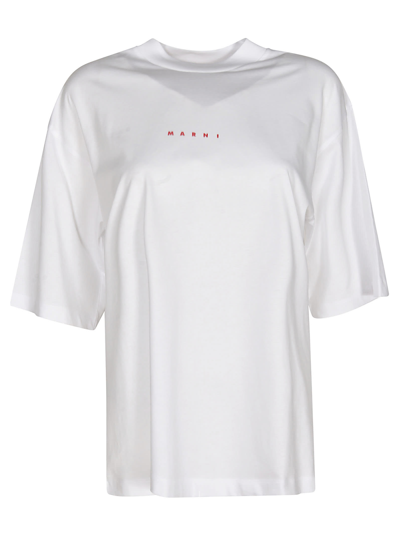 Shop Marni Small Chest Logo Detail T-shirt In White