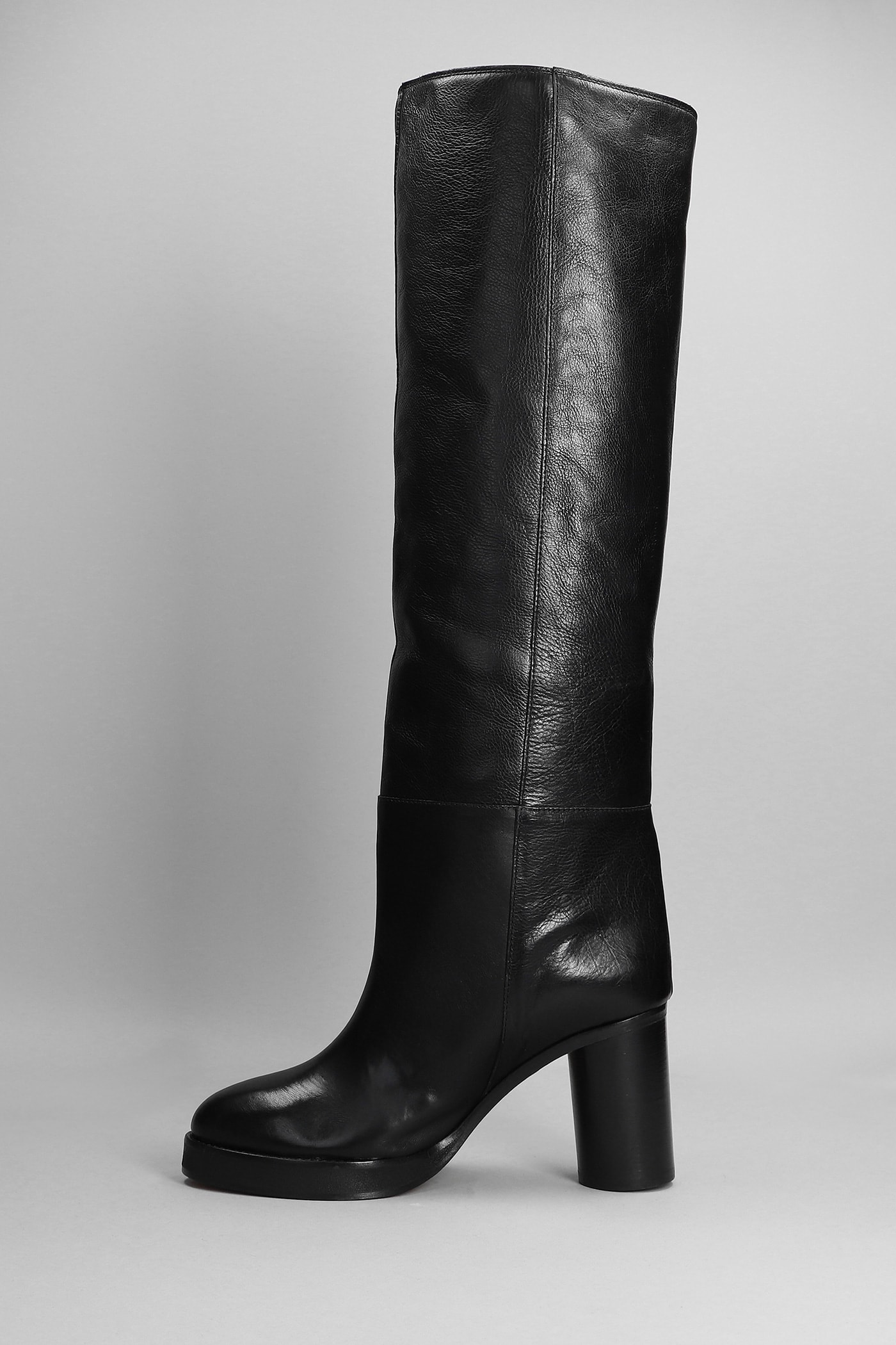 Lelia Leather Knee-high Boots In Black