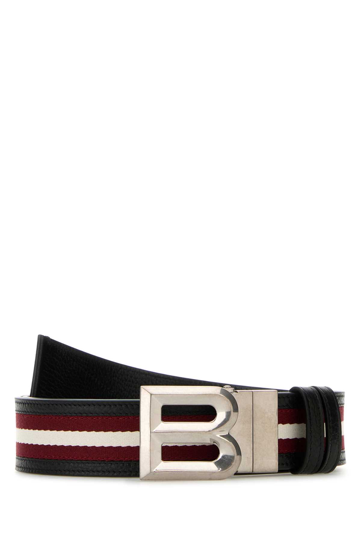 Shop Bally Multicolor Leather And Fabric Belt In Blackredbonepall