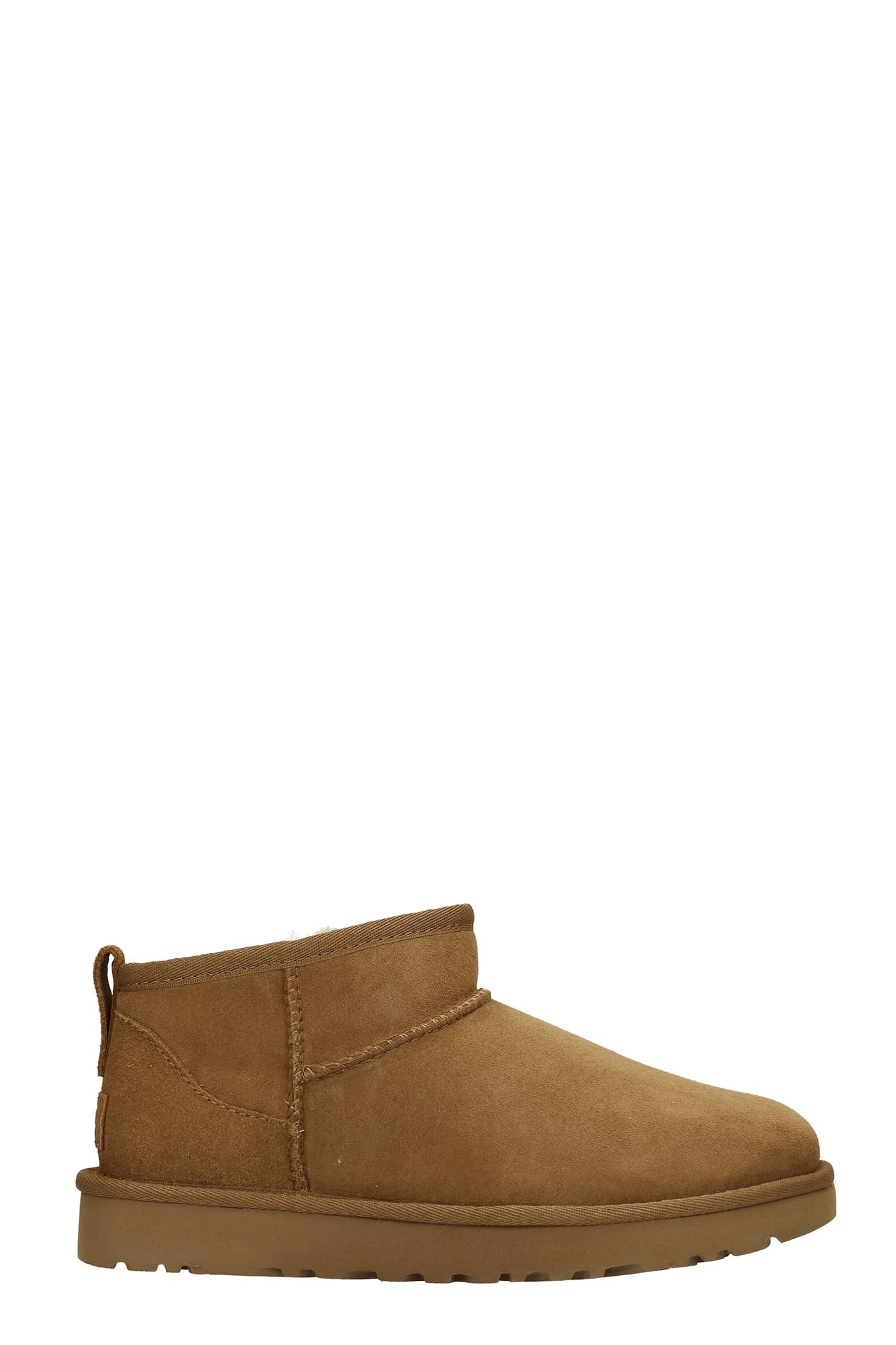 UGG Classic Ultra Low Heels Ankle Boots In Leather Color Suede And Fabric