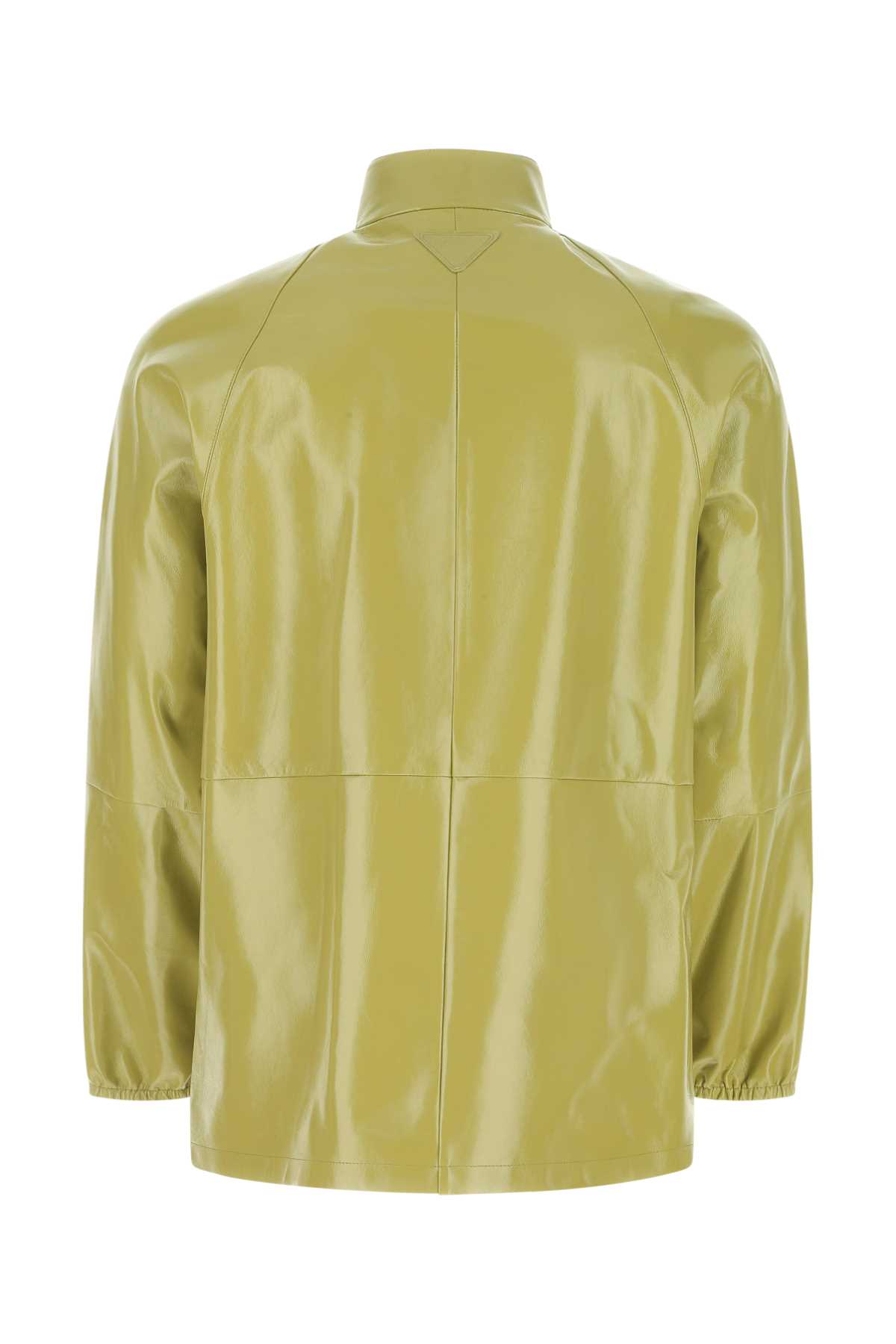 Shop Prada Pistachio Green Nappa Leather Jacket In F0362