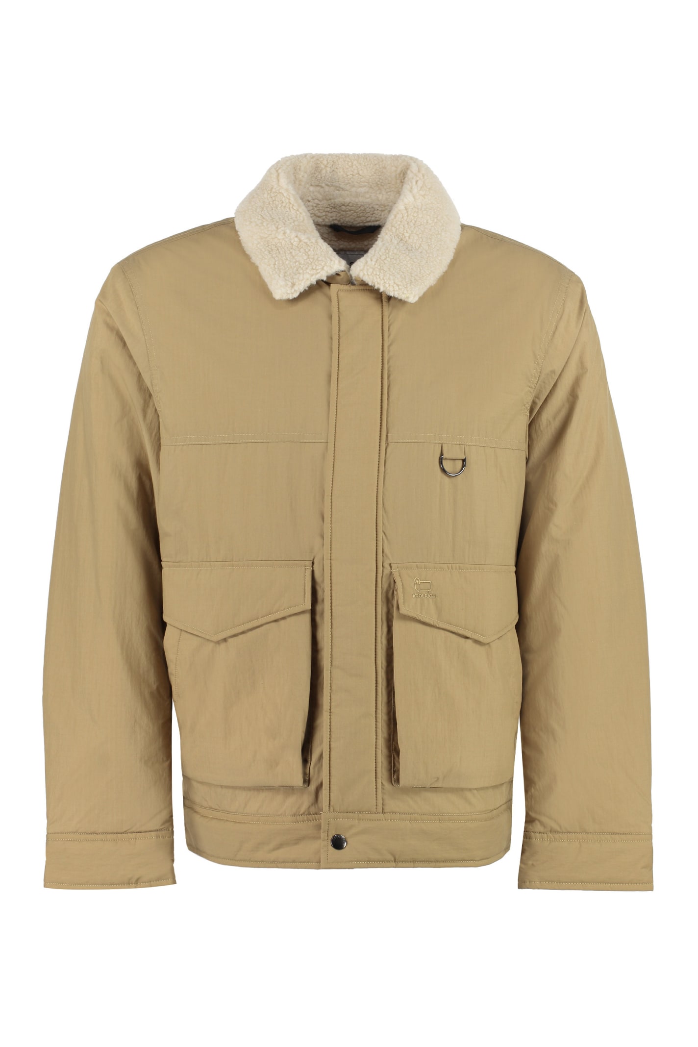 Woolrich Cotton Blend Jacket In Beige