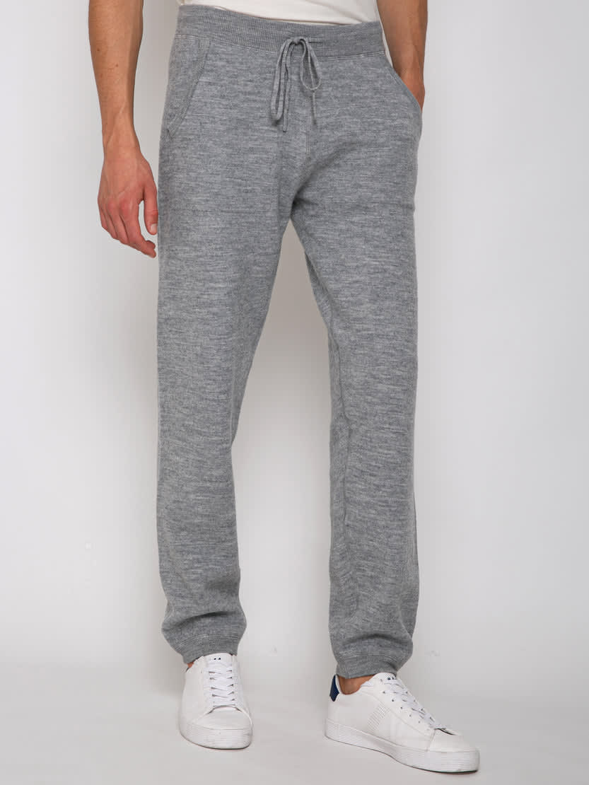 Shop Mc2 Saint Barth Track Knitted Sweatpants With Pockets In Grey