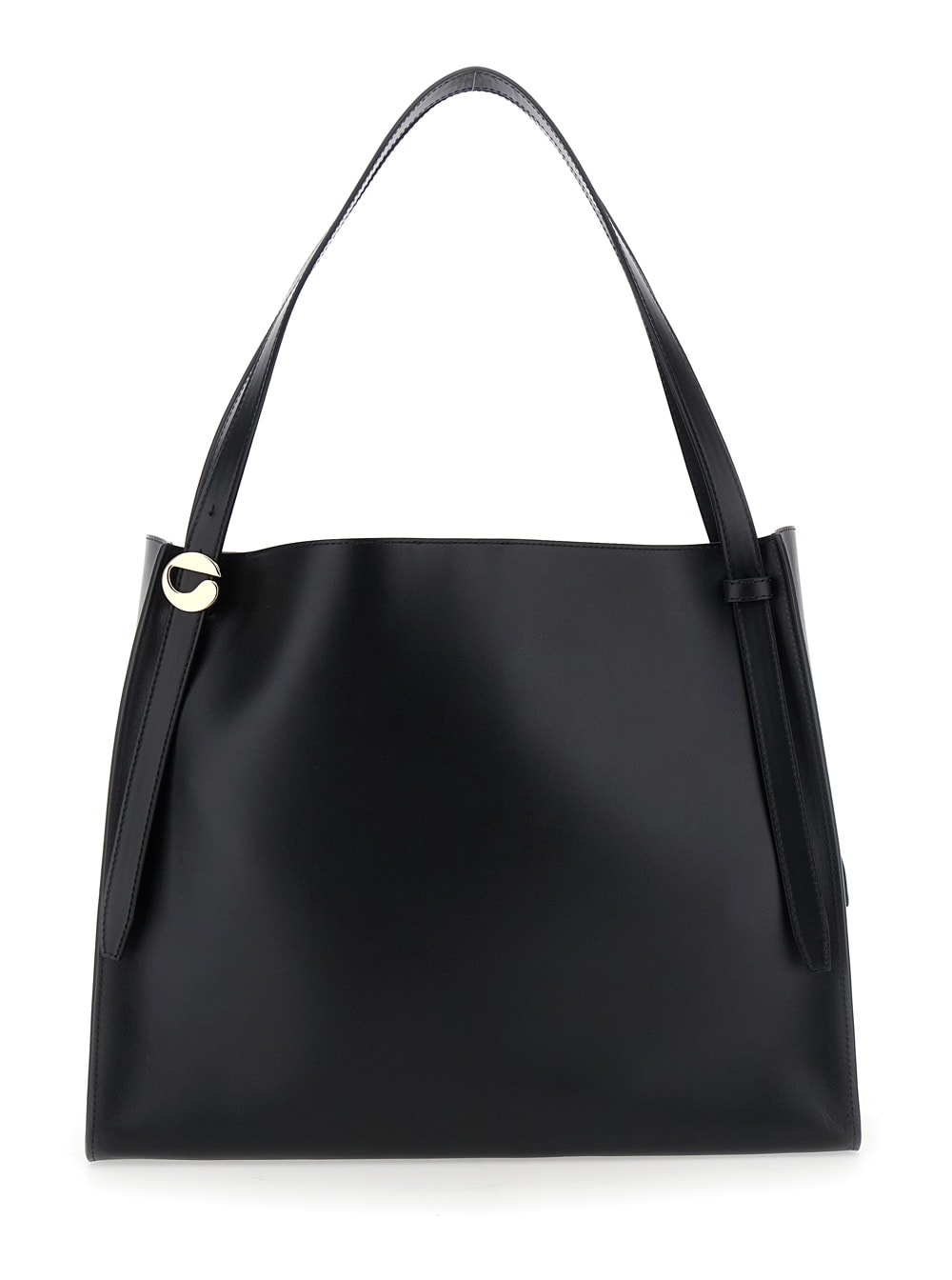 Coperni Black Shoulder Bag With Logo Detail And Logo Lettering On The Front In Leather Woman In Black