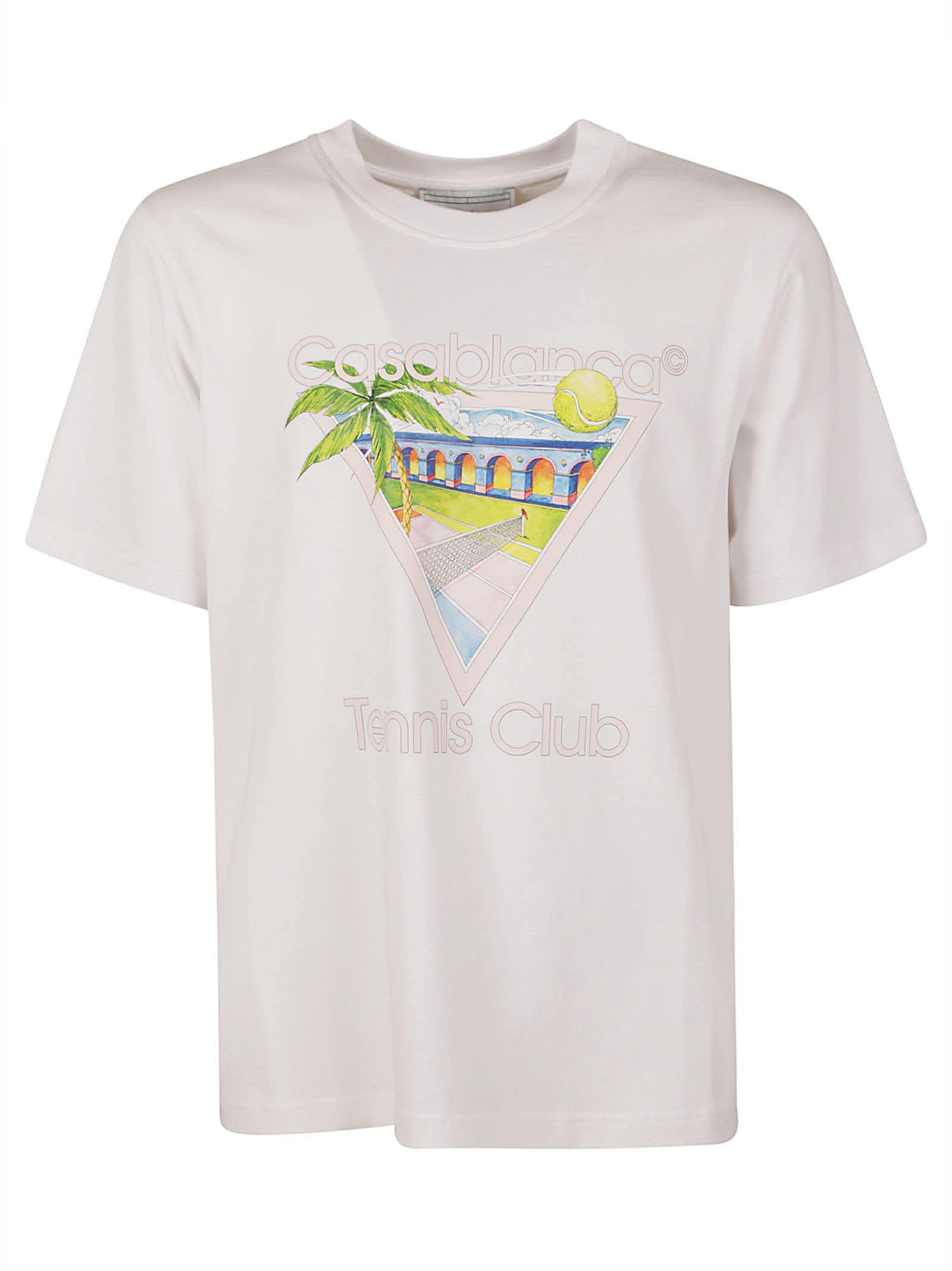 Shop Casablanca Tennis Club Icon Screen Printed T-shirt