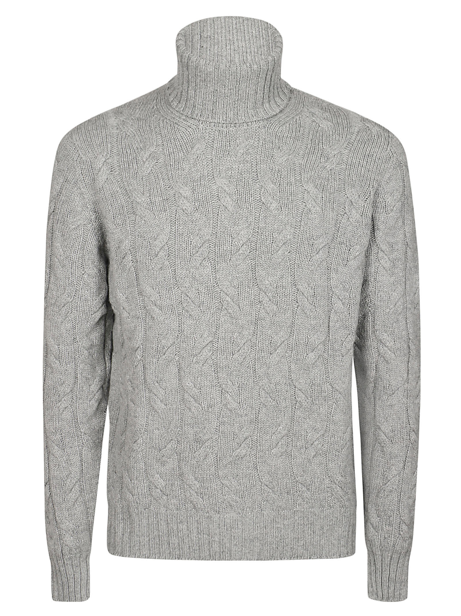 Drumohr Treccia Turtleneck In Grigio Chiaro