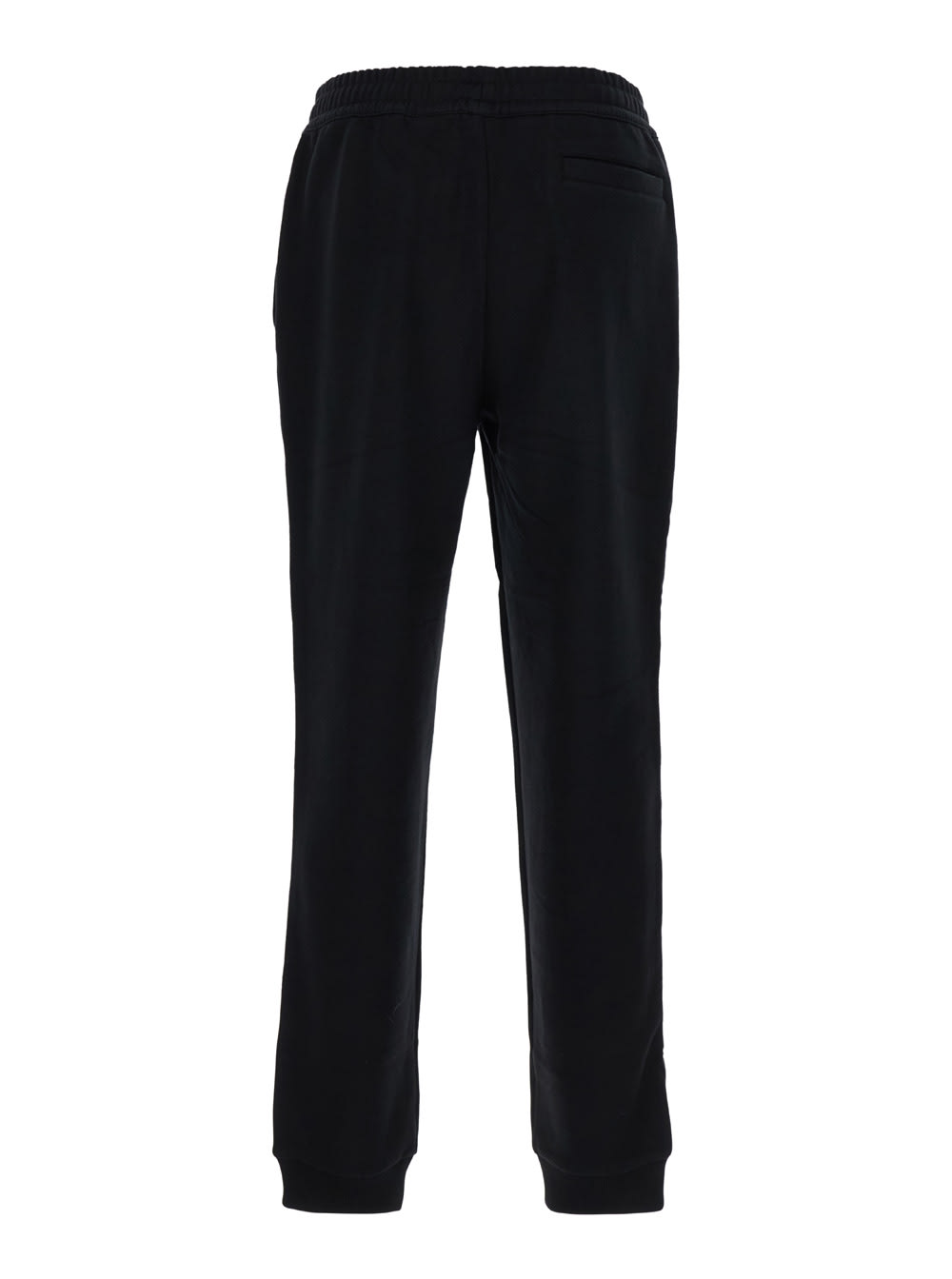 Shop Burberry Black Pants With Elastic Waist And Logo Lettering On The Side In Cotton Man