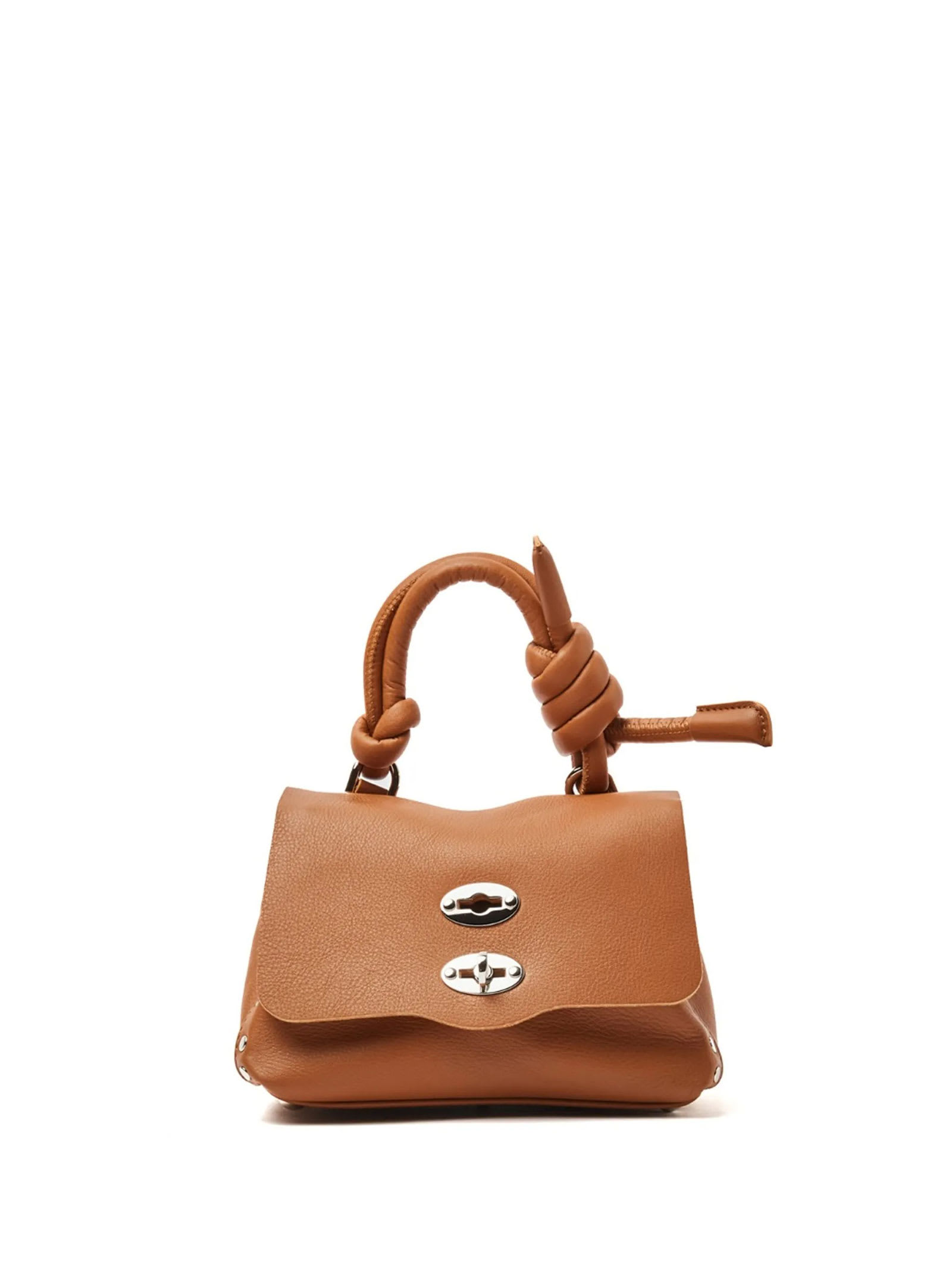 Shop Zanellato Postina Piuma Knot Bag In Leather In Beige Genco