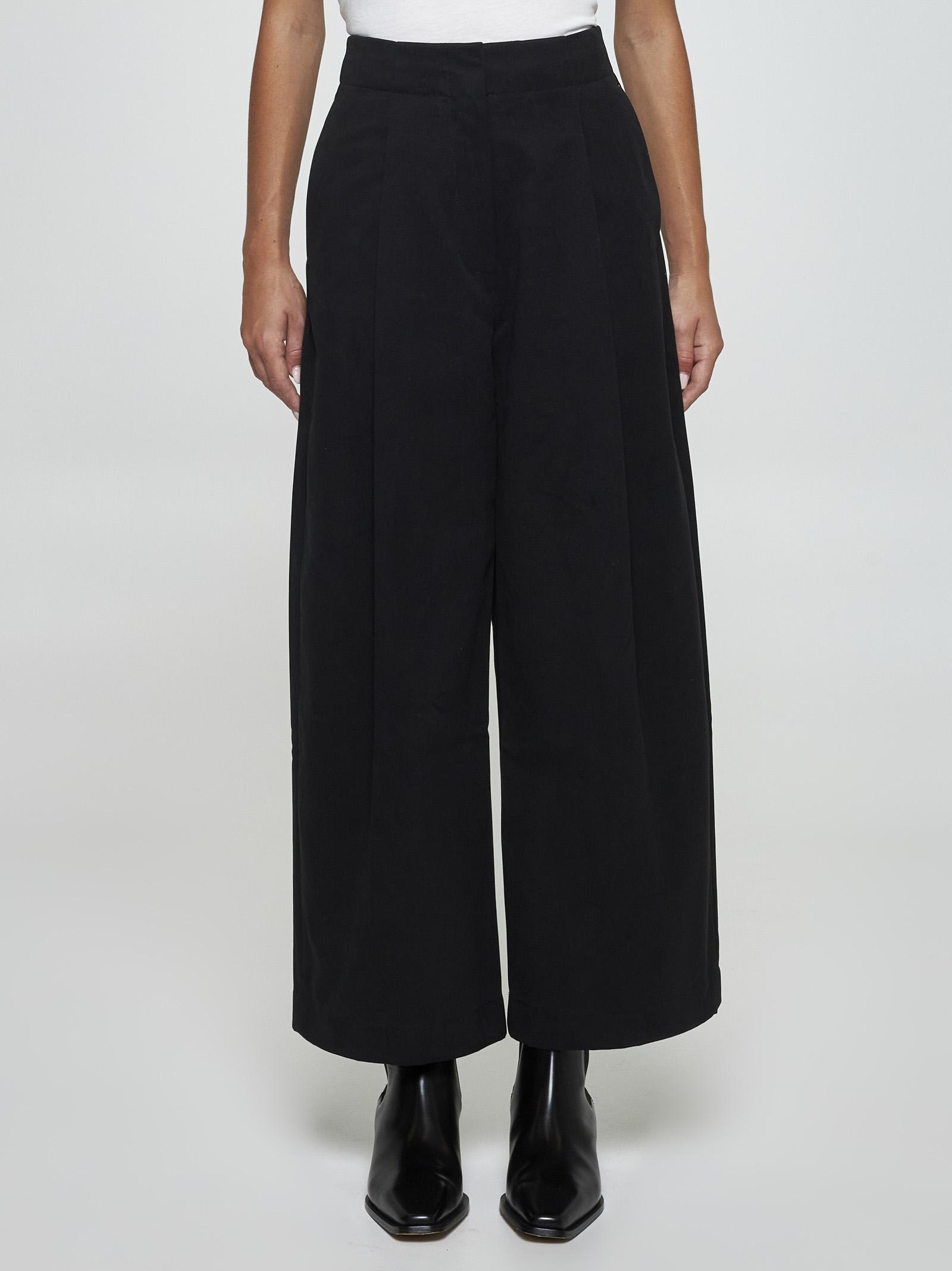 Shop Studio Nicholson Dordoni Cotton Trousers In Black