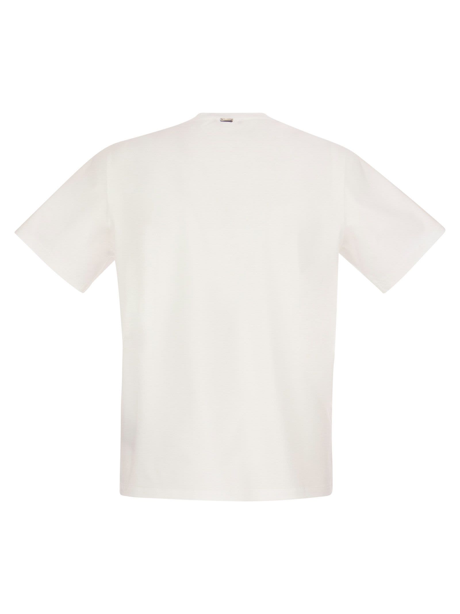 Shop Herno Stretch Cotton Jersey T-shirt In White