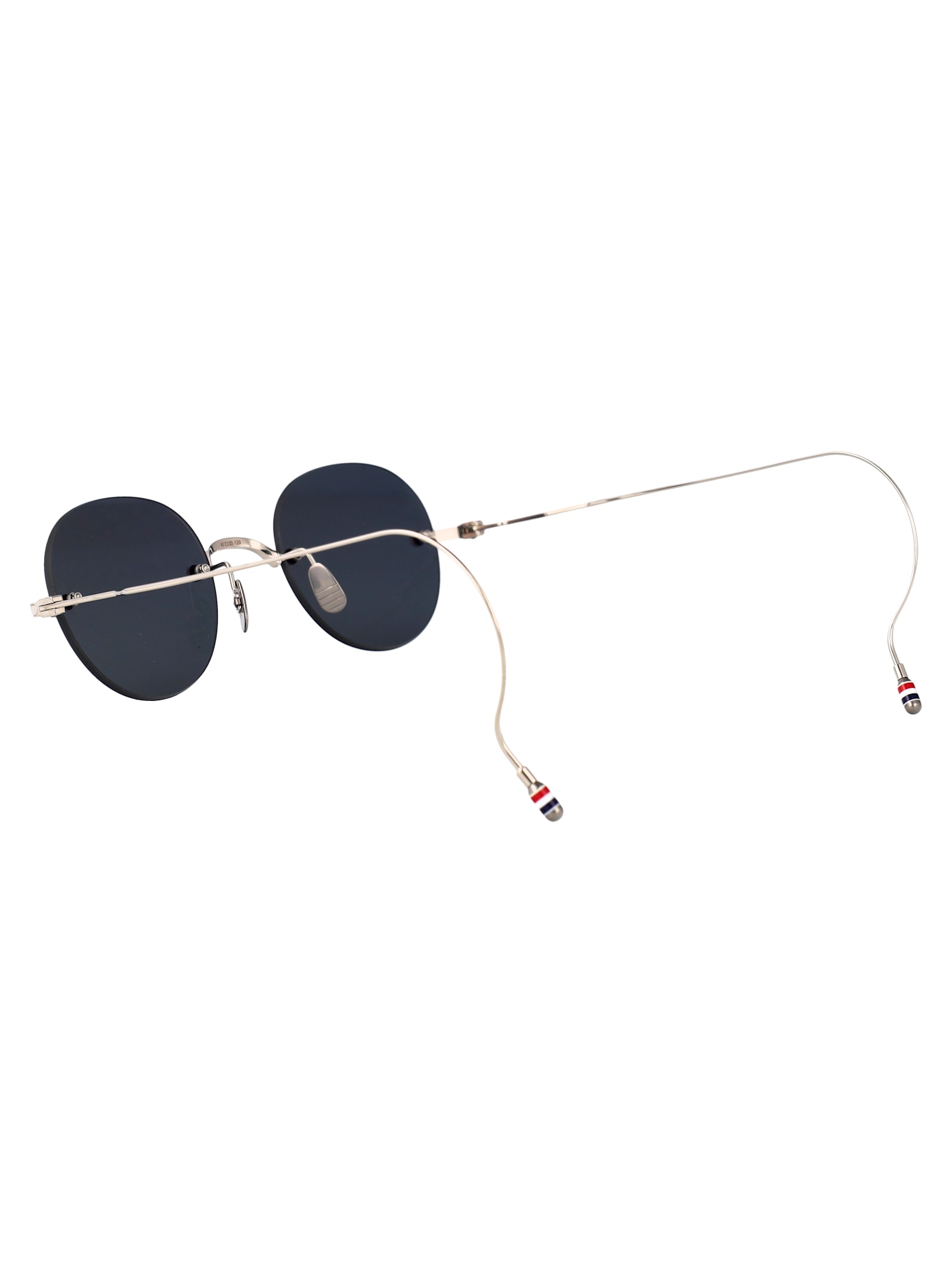 Thom Browne Silver Plate Titanium Titanium Sunglasses In Metallic
