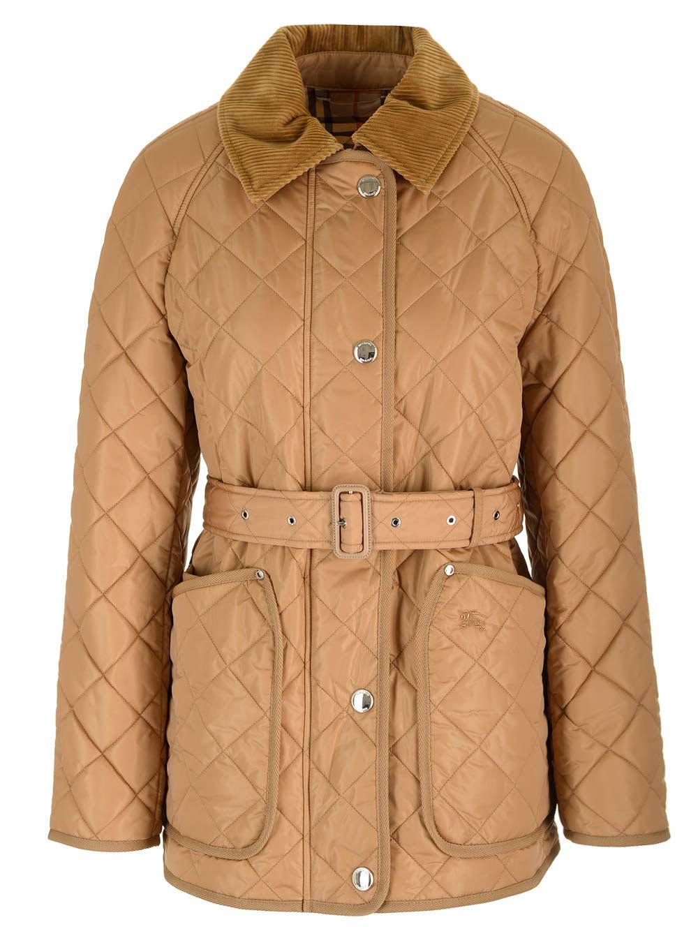 Shop Burberry Penston Quilted Jacket In Beige