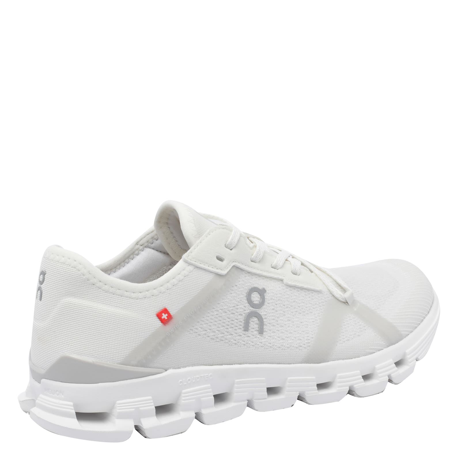 On Cloud X 4 Ad Panelled Mesh-knit Sneakers In White