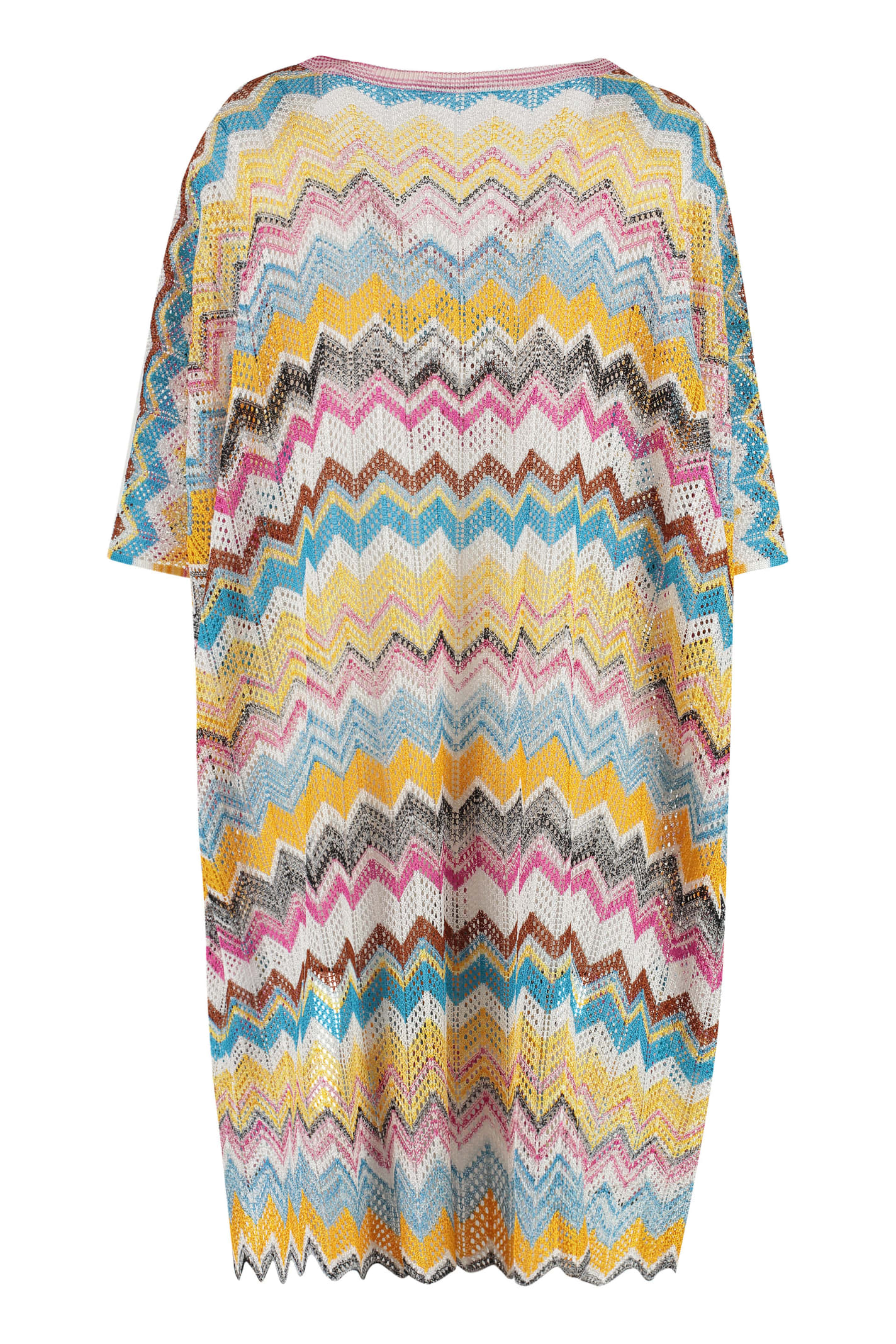 Shop Missoni Knitted Cover-up Dress In Multicolor