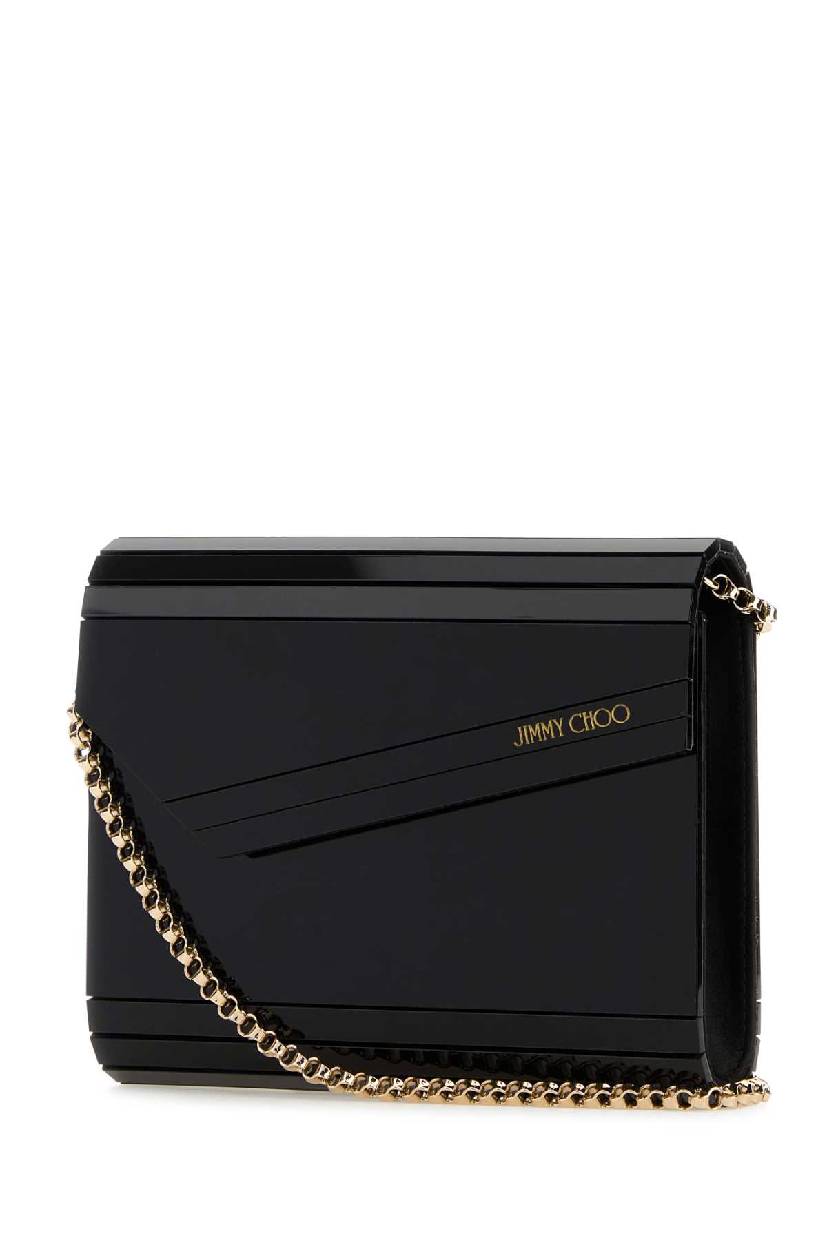 Jimmy Choo Candy Logo Acrylic Clutch In Black