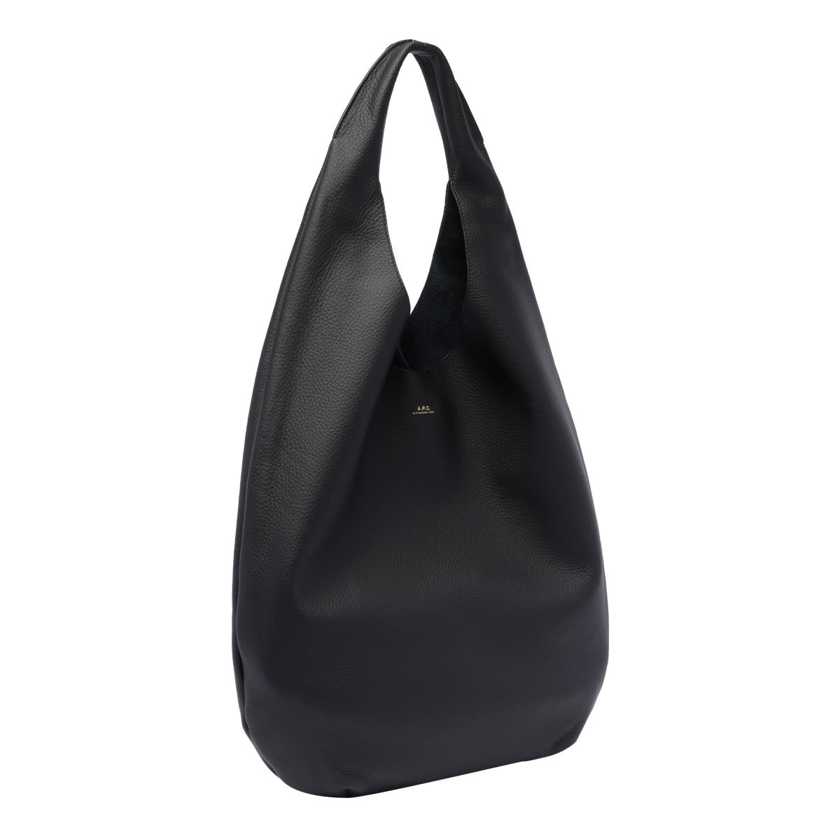 Apc A.p.c. Timeless Calf Leather Shoulder Bag With Subtle Gold Accents