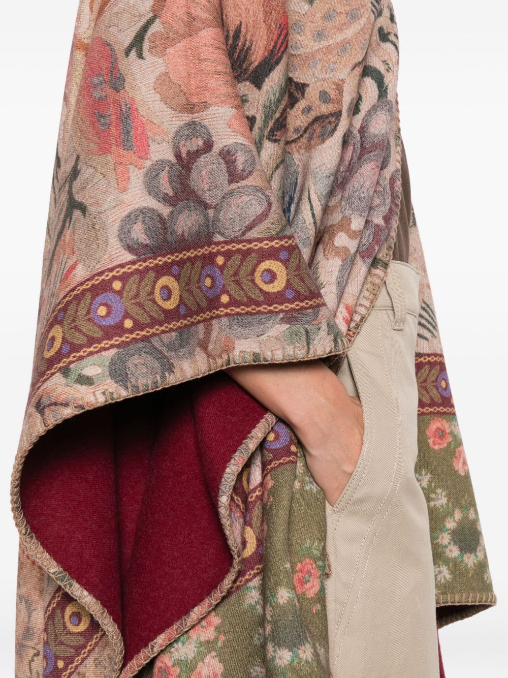 Pierre-louis Mascia Pierre Louis Mascia Wool Printed Poncho In Multi