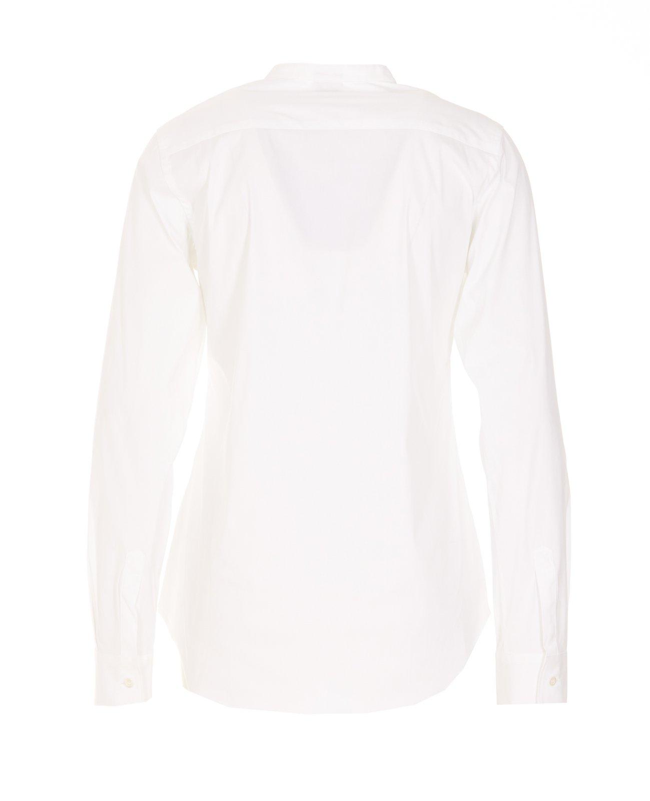 Shop Aspesi Stretch Poplin Shirt In White