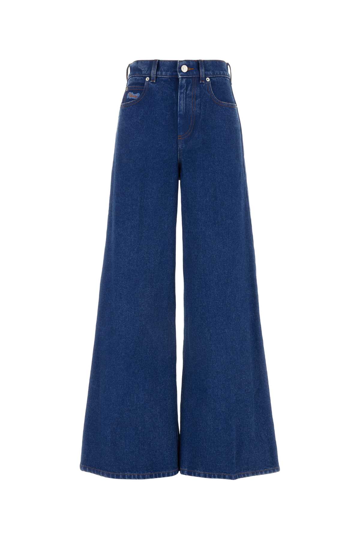 Shop Marni Denim Wide-leg Jeans In Ocean