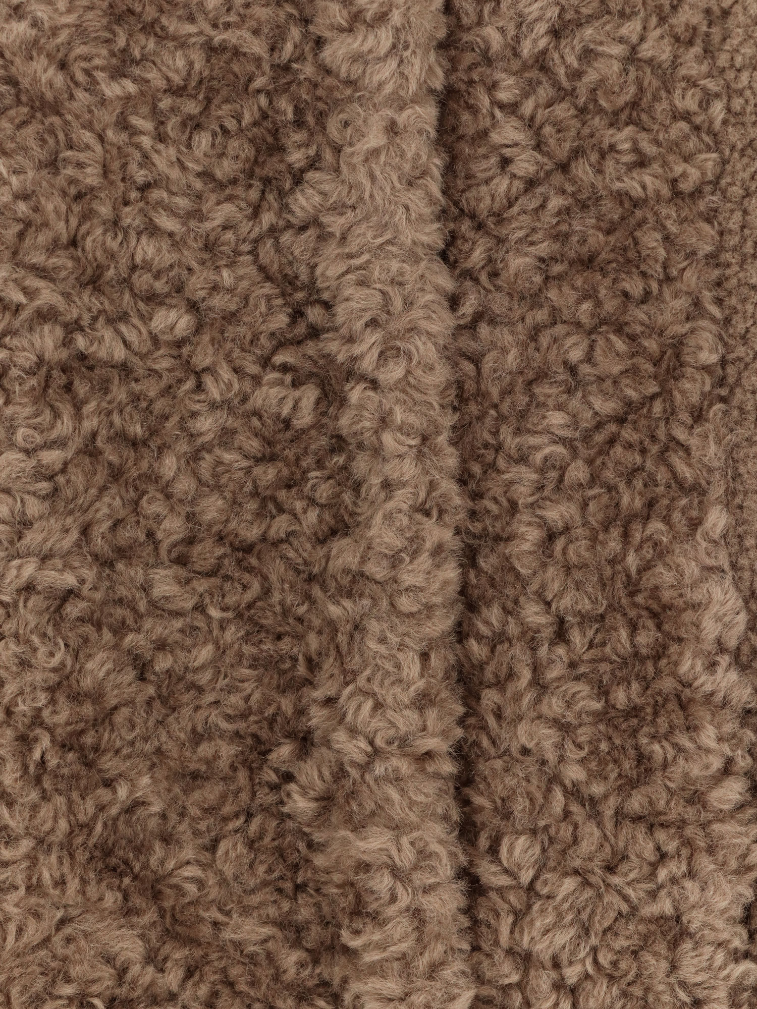 Hugo Boss Concealed-closure Coat In Faux Fur In Brown