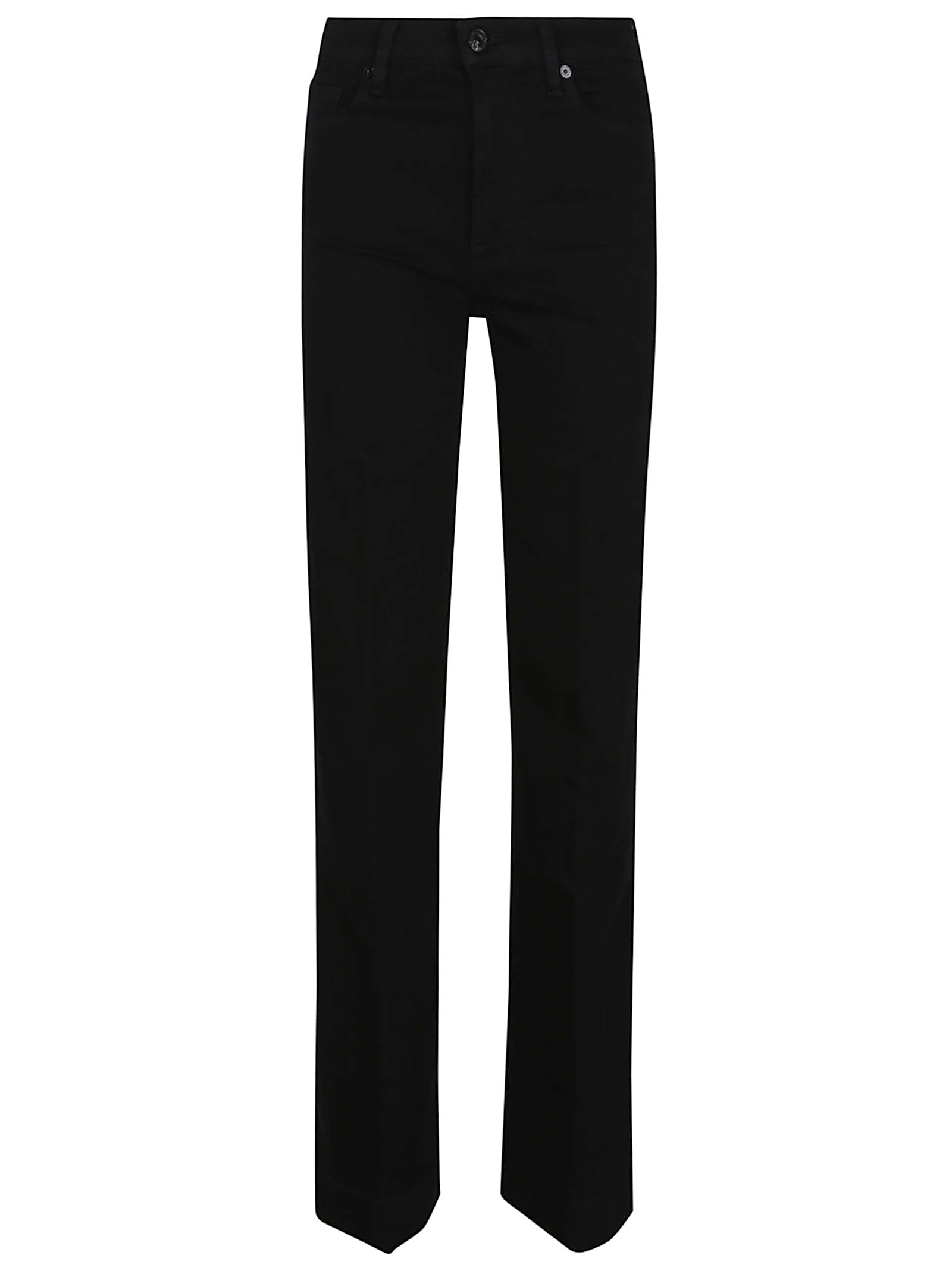 7 For All Mankind High-waisted Flared Jeans With Five-pocket Styling In Black
