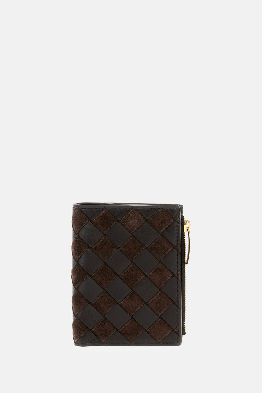Bottega Veneta Small Intrecciato Wallet In Brown