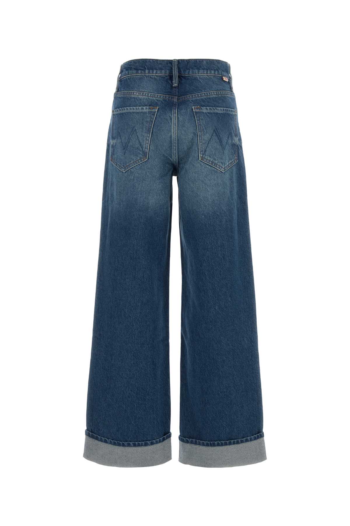 Mother Cuffed Denim Jeans In Blue