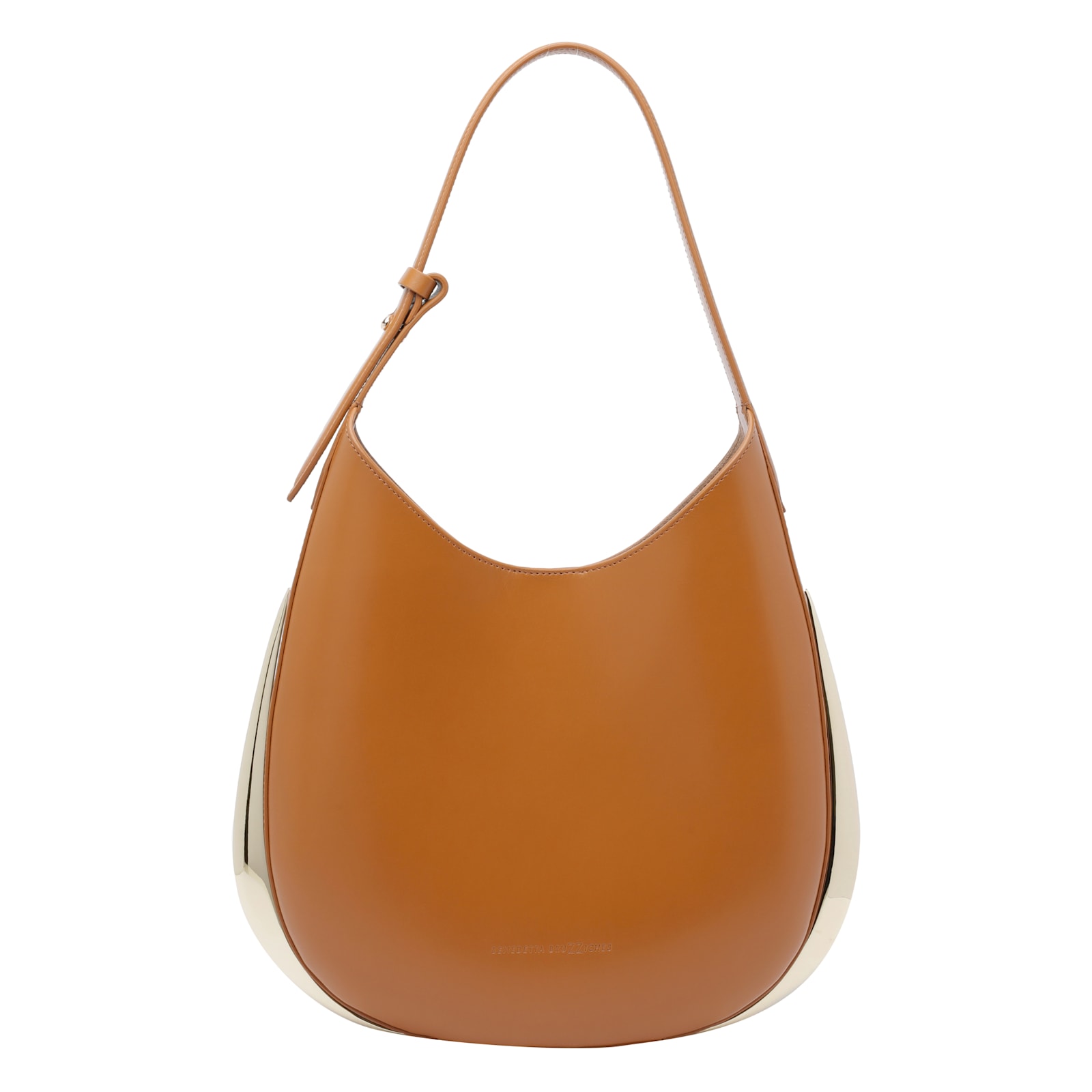 Benedetta Bruzziches Shoulder Bag Structured Metallic Accents In Brown