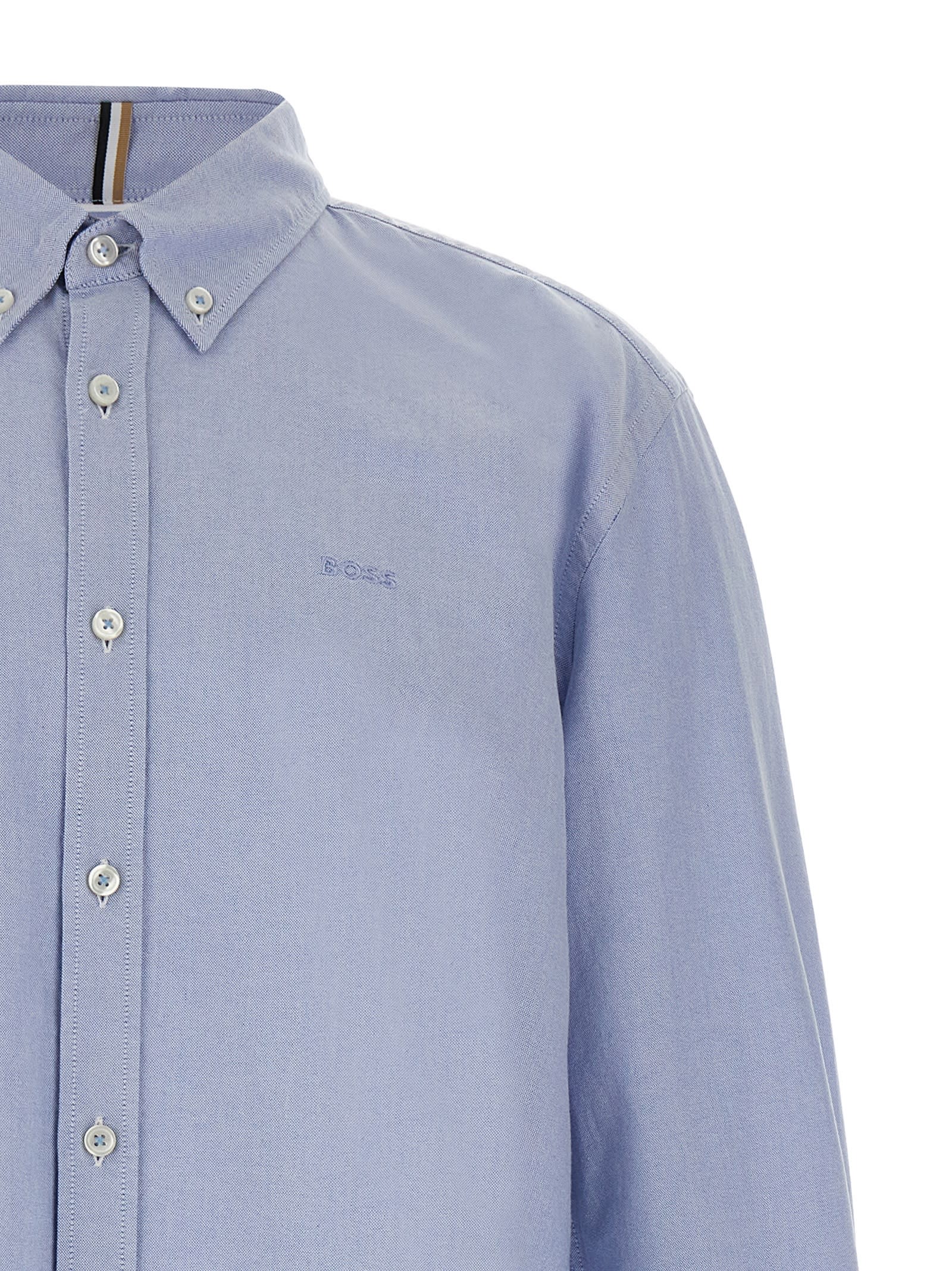 Hugo Boss Boss Cotton Shirt In Light Blue