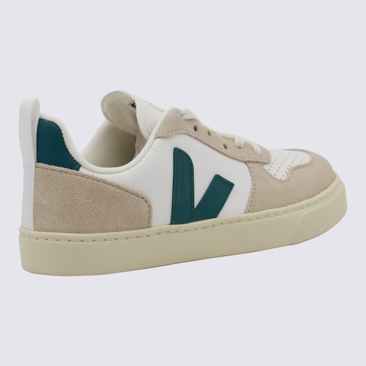 Shop Veja Multicolour And White Leather V-10 Sneakers